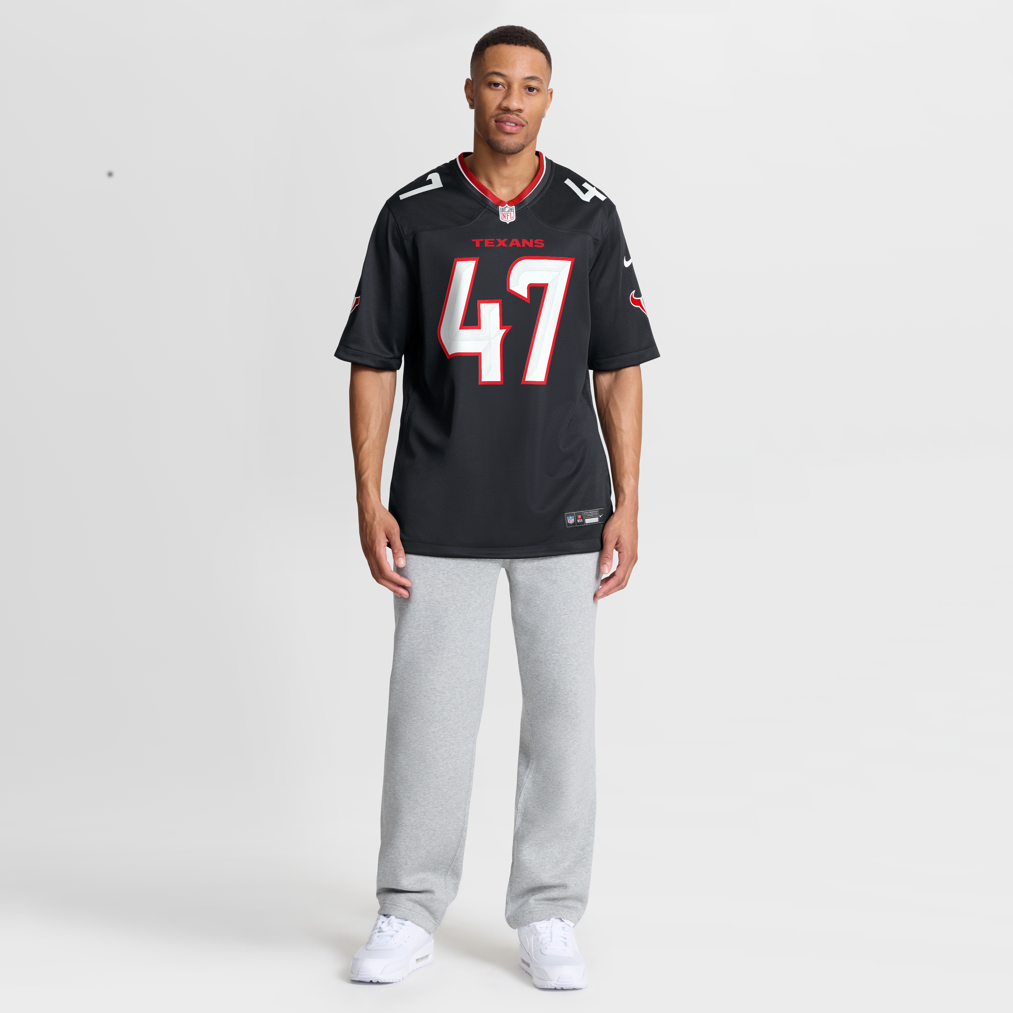 Maillot de match Nike Louis Hansen bleu marine des Houston Texans pour homme