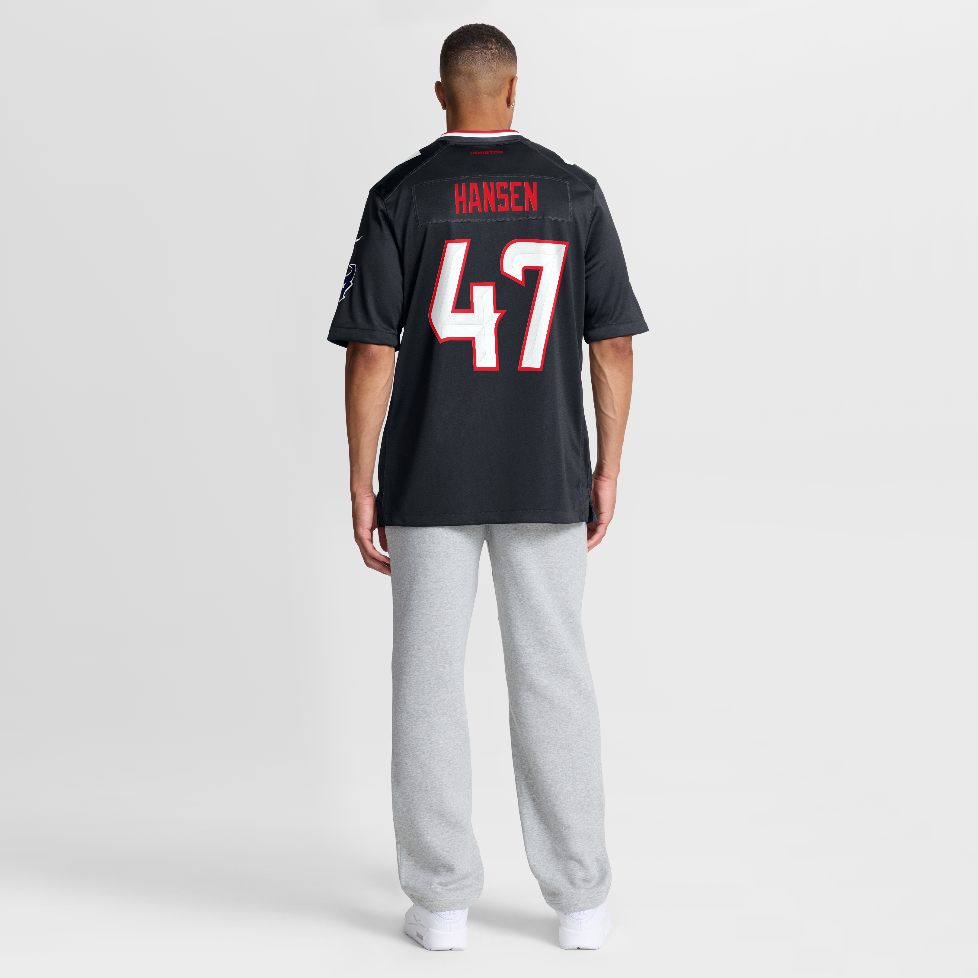 Maillot de match Nike Louis Hansen bleu marine des Houston Texans pour homme