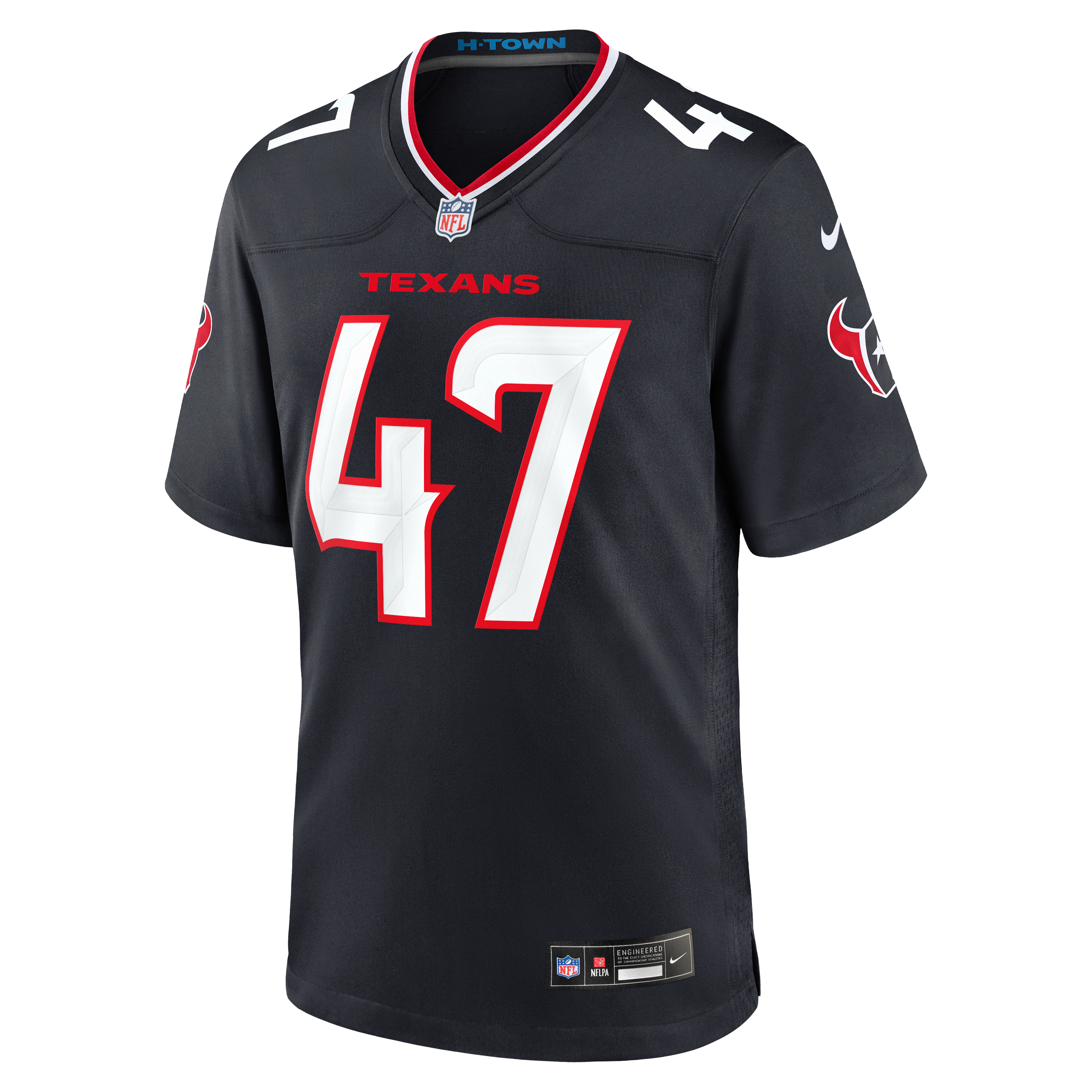 Maillot de match Nike Louis Hansen bleu marine des Houston Texans pour homme