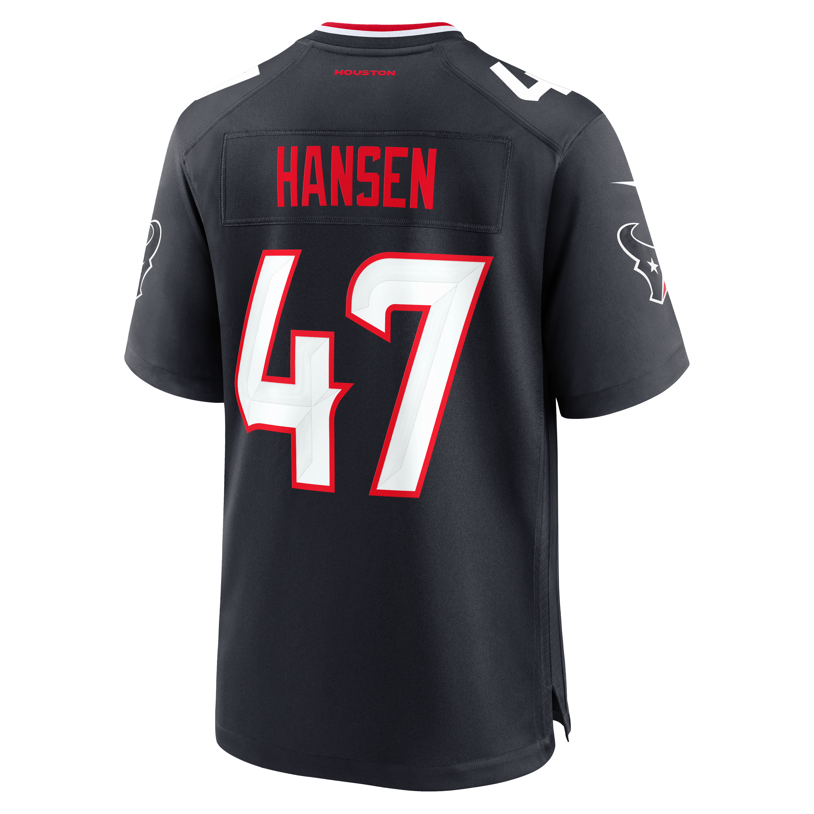 Maillot de match Nike Louis Hansen bleu marine des Houston Texans pour homme