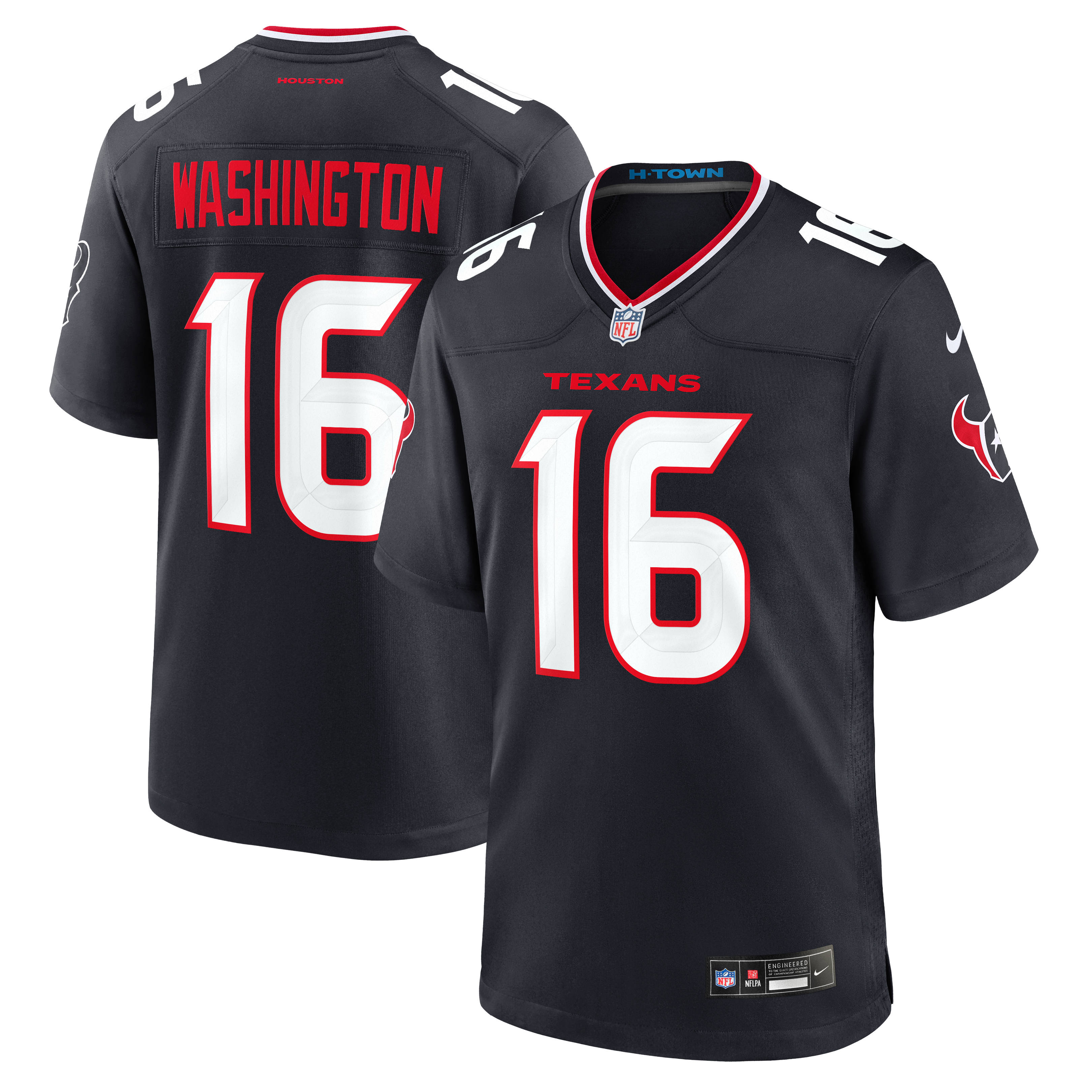 Maillot de match Nike Montrell Washington Navy des Houston Texans pour homme