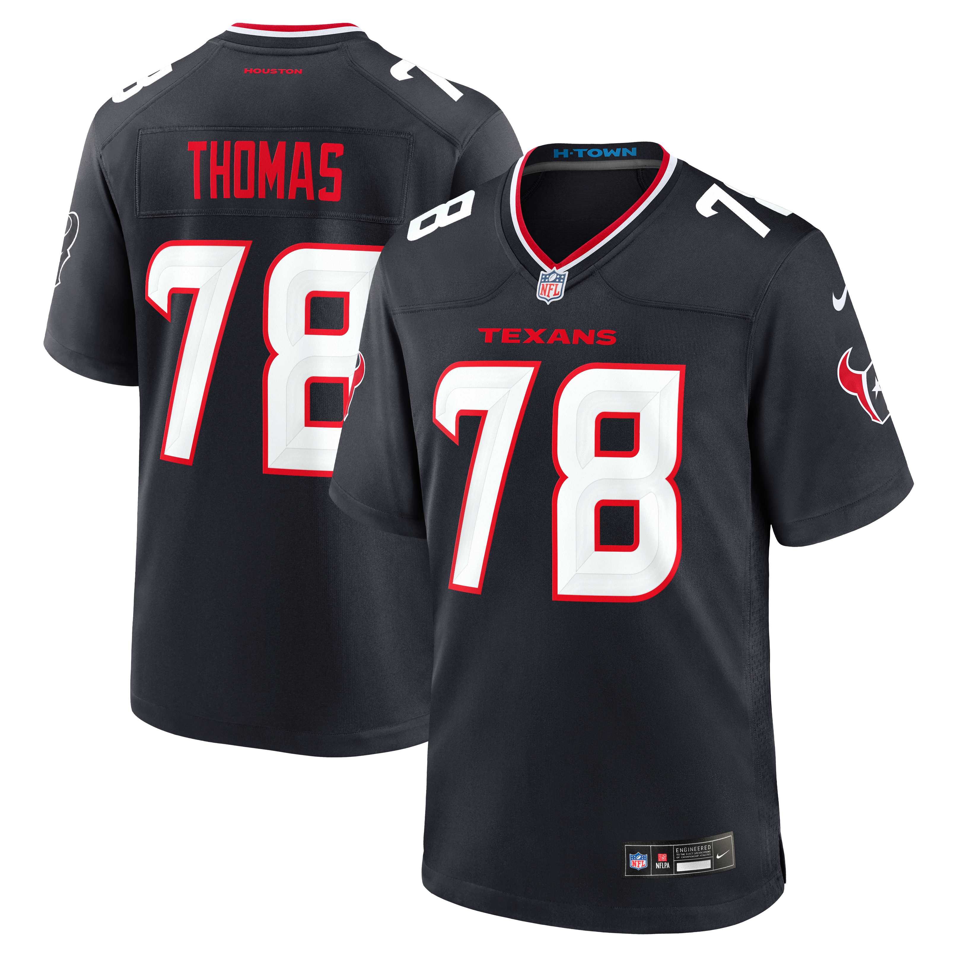 Men's Nike Nathan Thomas Navy Houston Texans Team Game Jersey