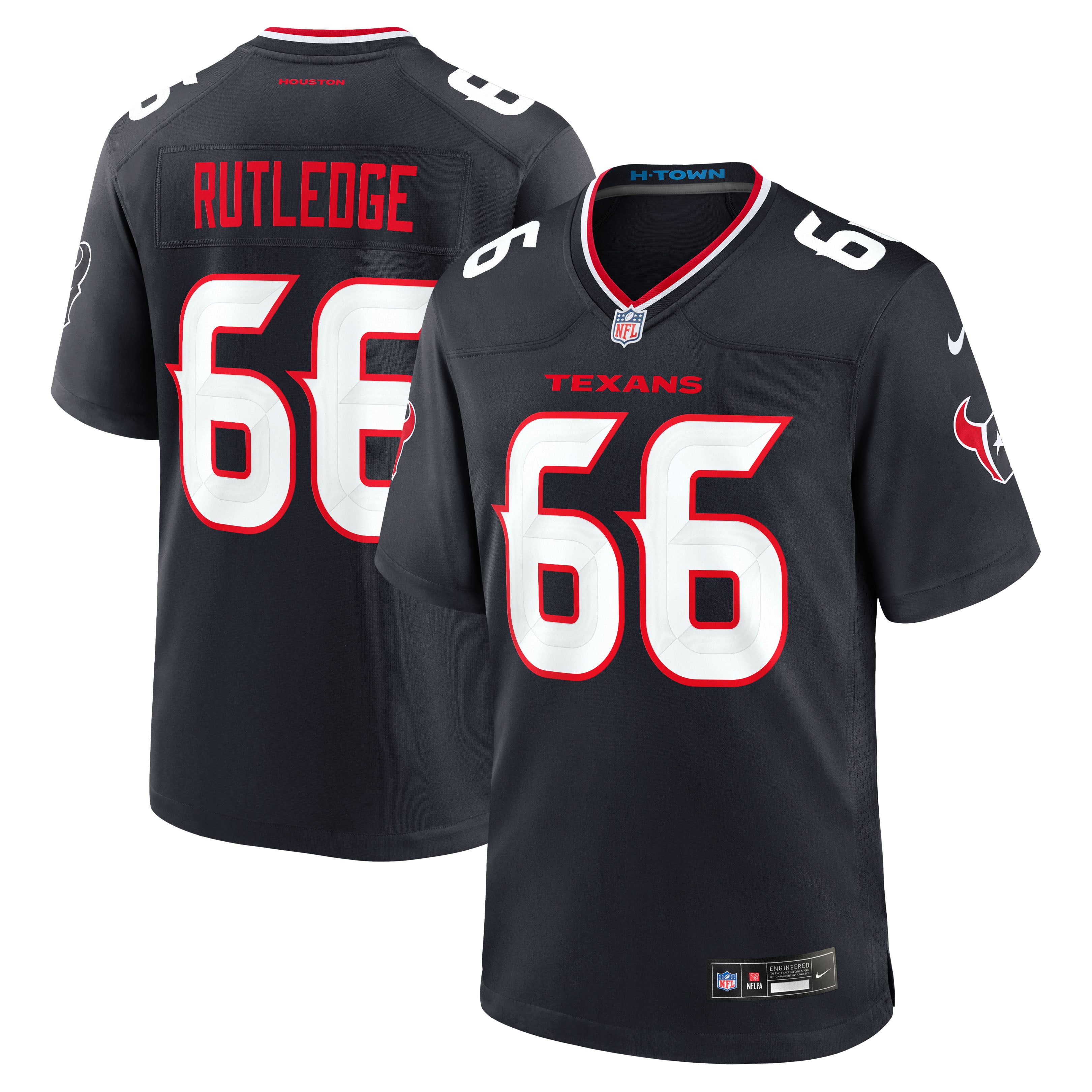 Men's Nike Navy Houston Texans Keylan Rutledge Team Game Jersey