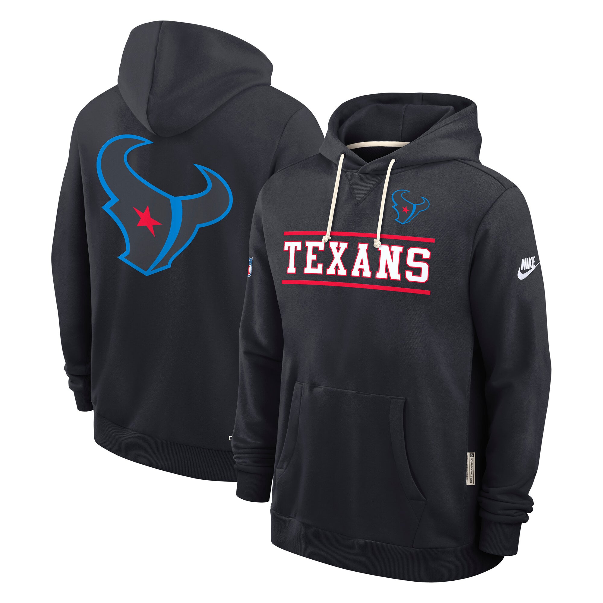 Men's Nike Navy Houston Texans Standard Issue Replay Officials Alternate Dri-FIT Hoodie