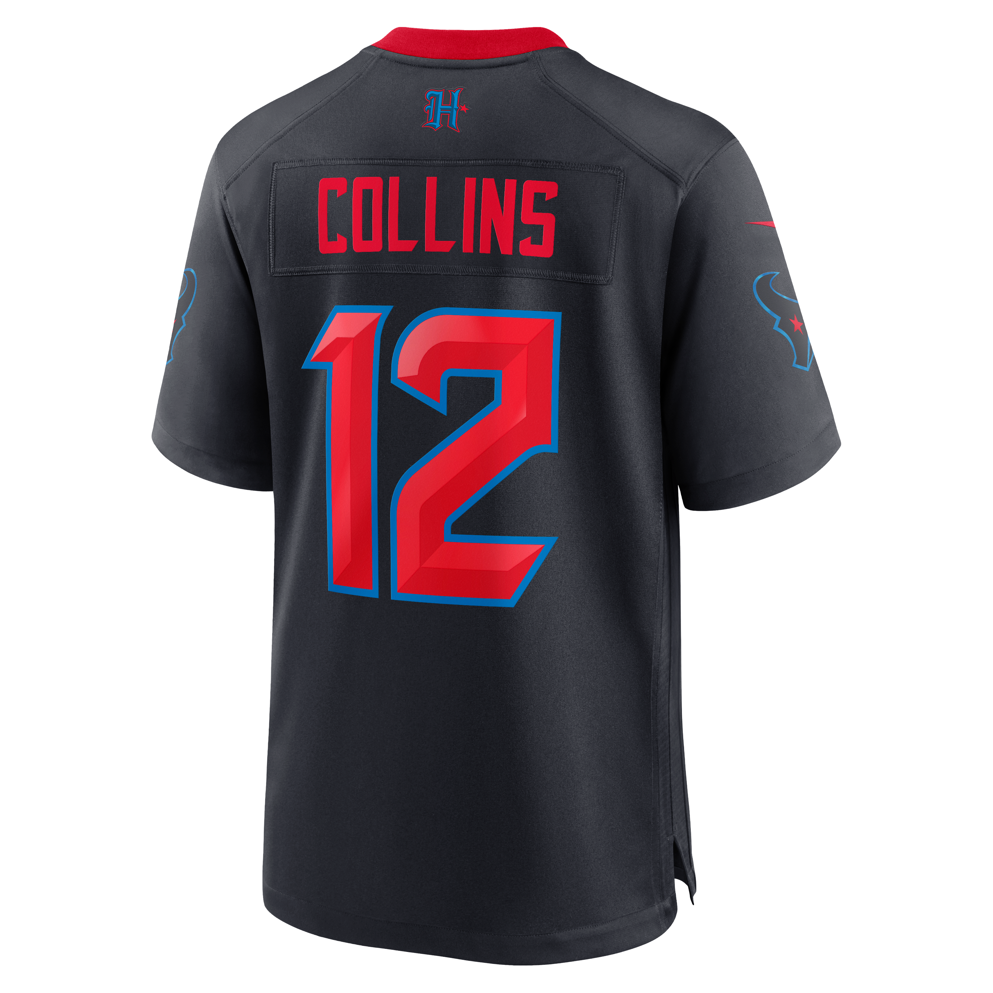Maillot de match Nike Nico Collins bleu marine des Houston Texans, édition alternative 25e saison