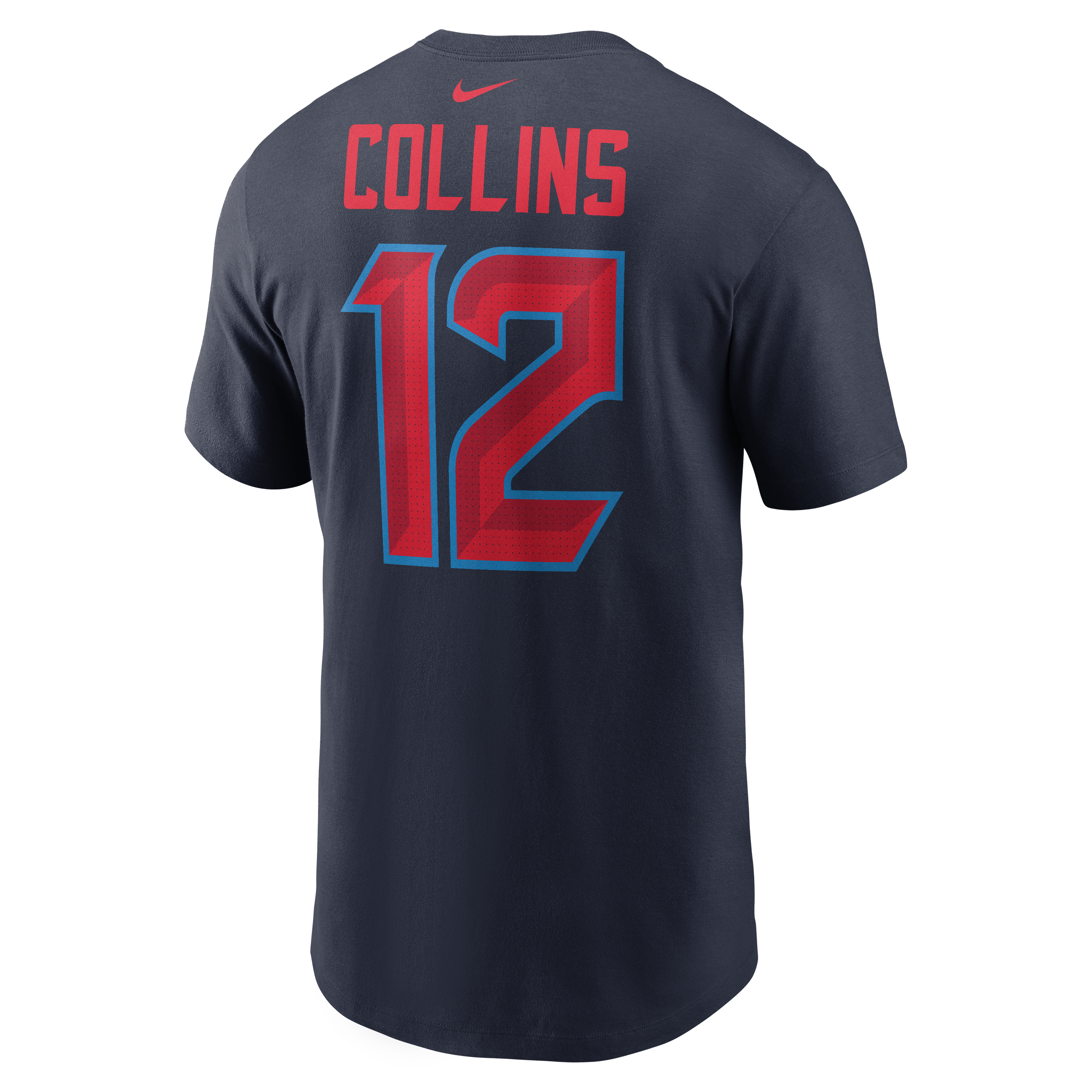 T-shirt Nike Nico Collins bleu marine pour homme, Houston Texans, avec nom et numéro