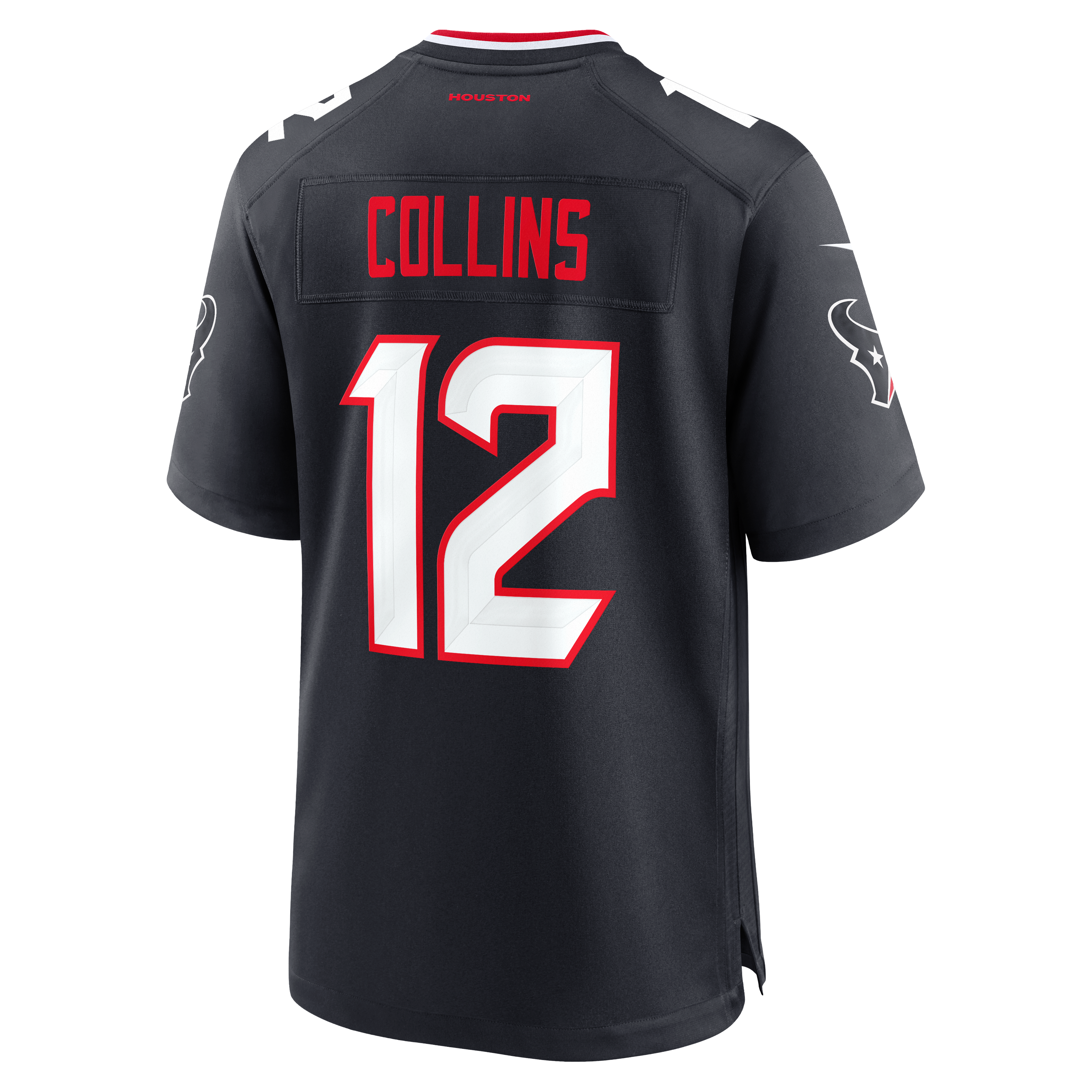 Maillot de match Nike Nico Collins bleu marine des Houston Texans pour homme, 25e saison