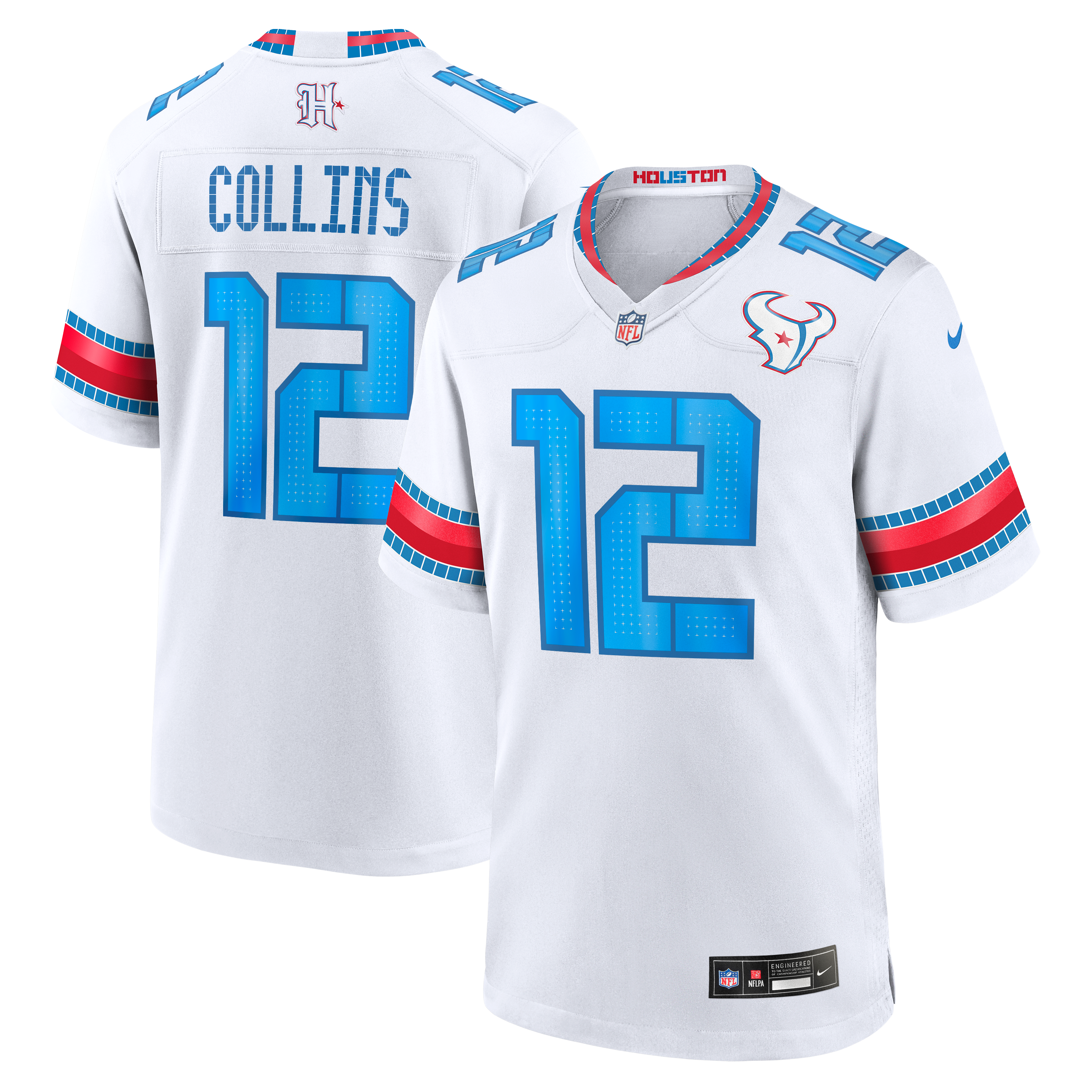 Men's Nike Nico Collins White Houston Texans 2026 Rivalries Collection Game Jersey
