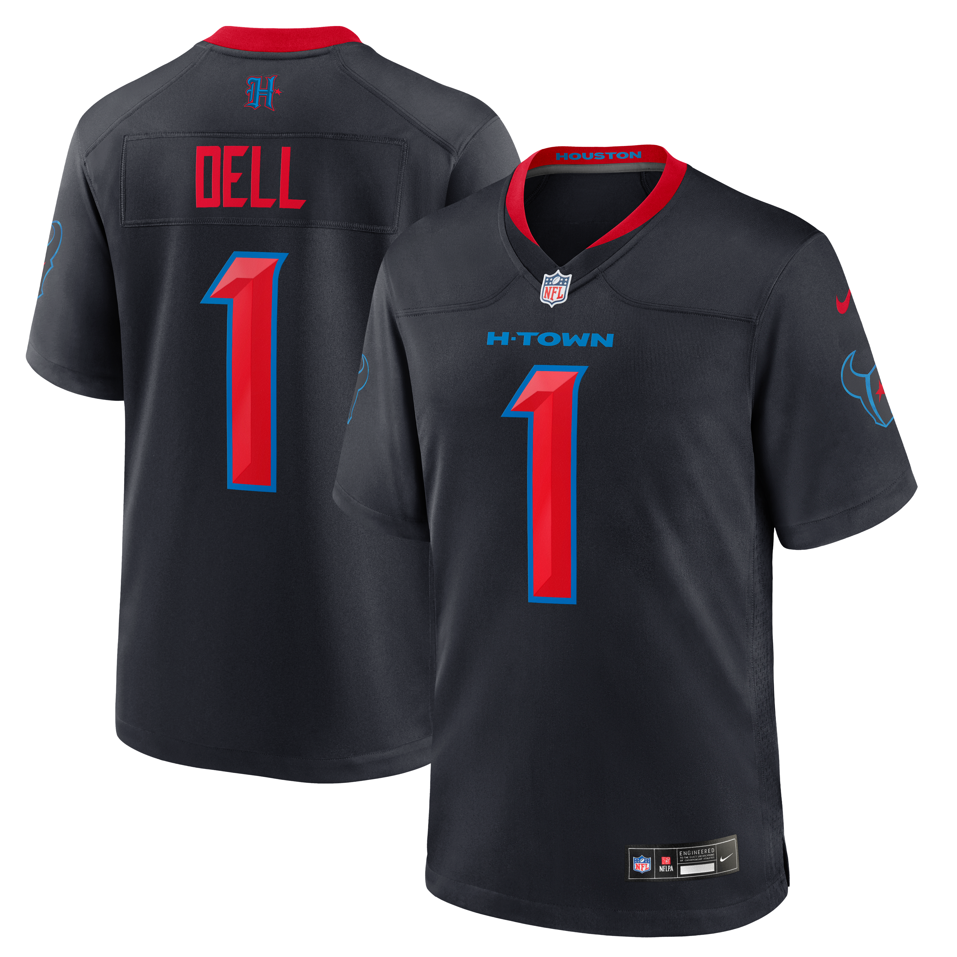 Débardeur Nike Dell bleu marine pour homme, maillot de match alternatif des Houston Texans