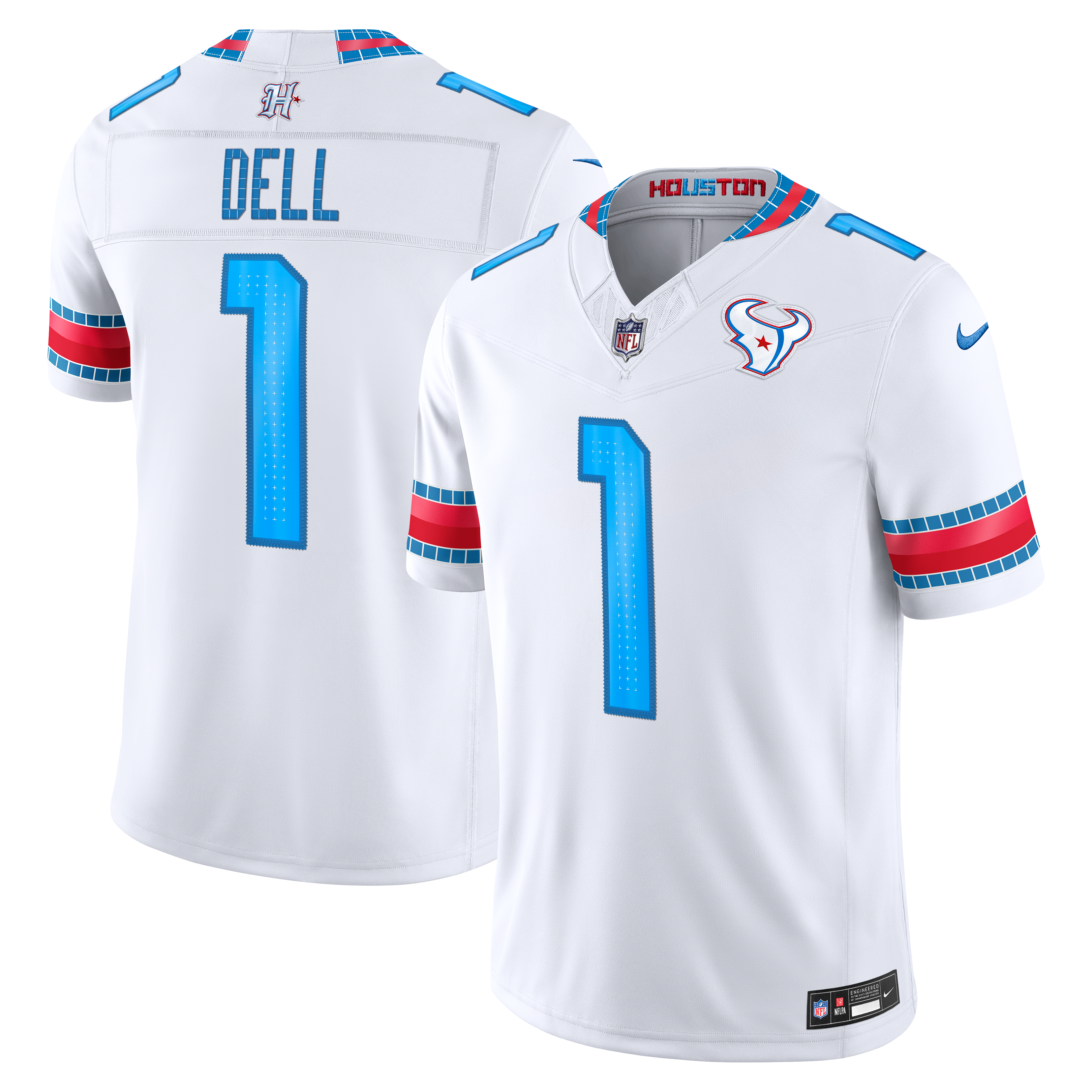 Men's Nike Tank Dell White Houston Texans 2026 Rivalries Collection Stitched Limited Jersey