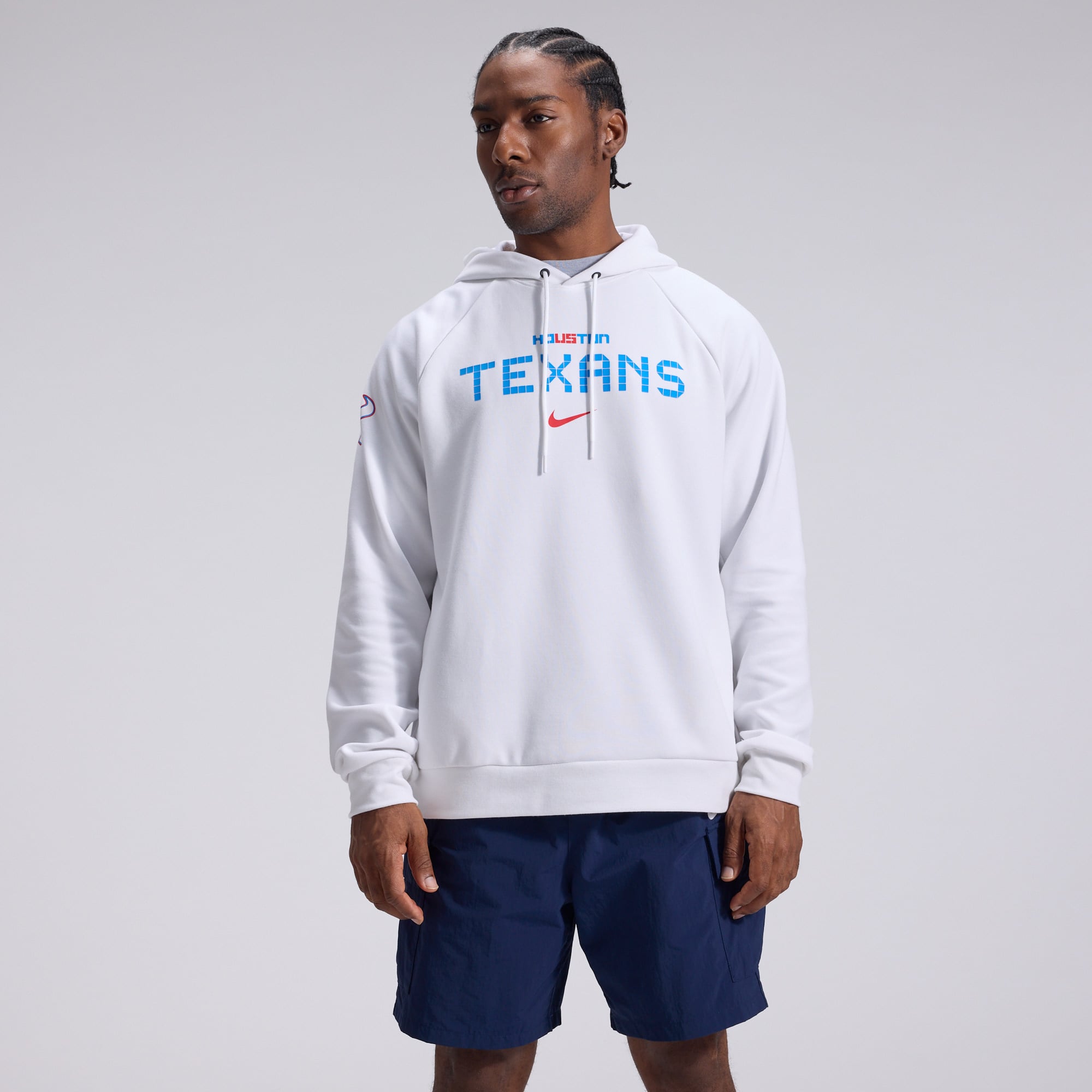 Men's Nike White Houston Texans 2026 Rivalries Collection Dri-FIT Pullover Hoodie