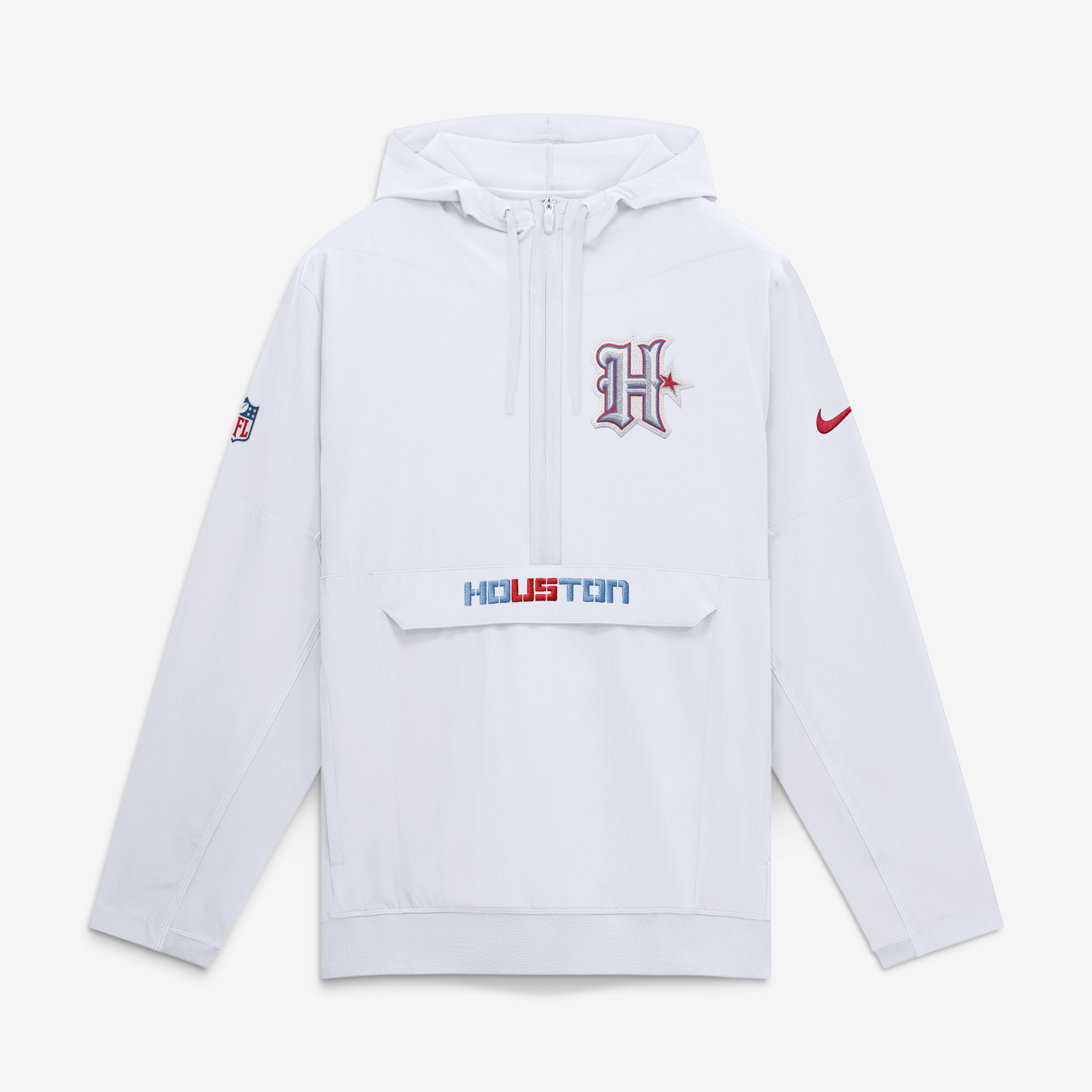 Men's Nike White Houston Texans 2026 Rivalries Collection Sideline Anorak Half-Zip Jacket
