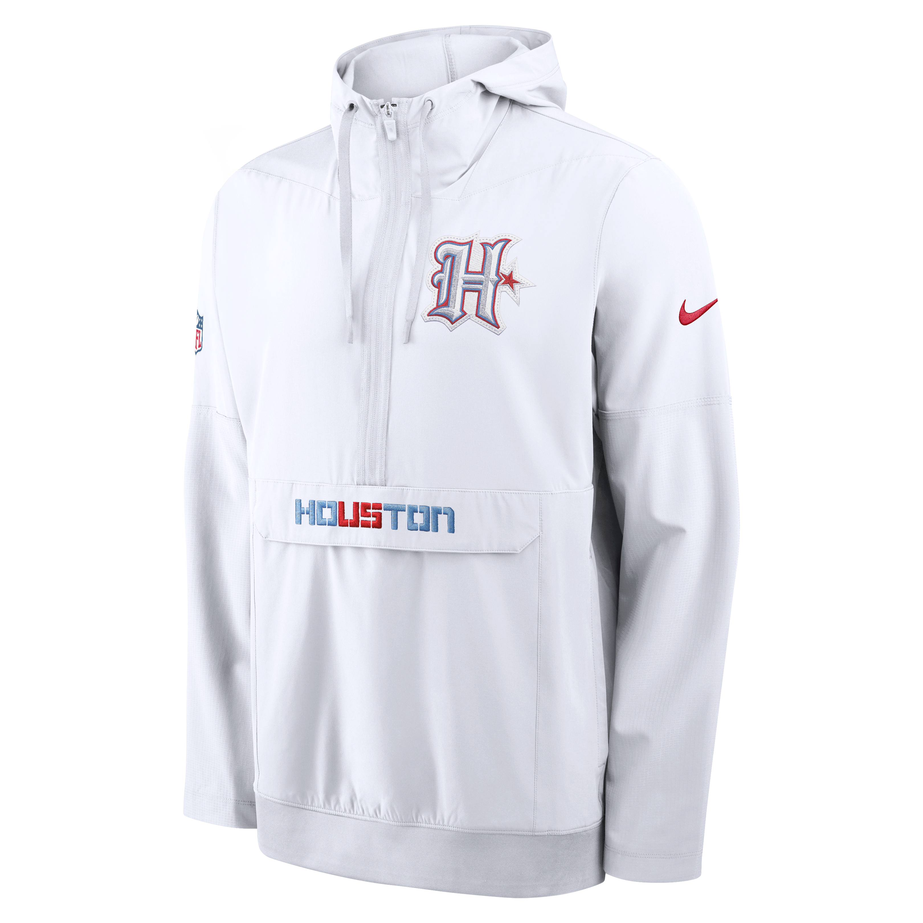 Men's Nike White Houston Texans 2026 Rivalries Collection Sideline Anorak Half-Zip Jacket