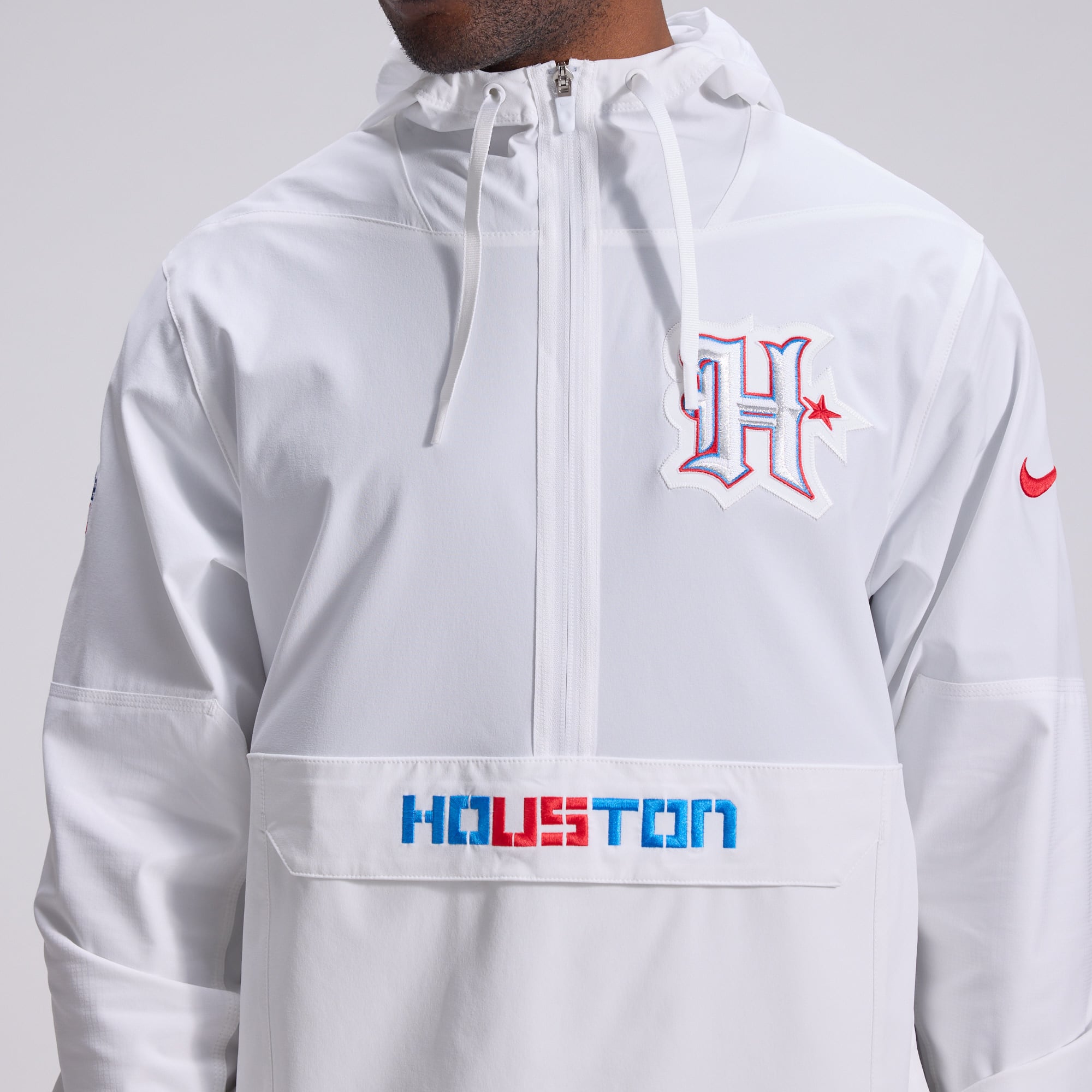 Men's Nike White Houston Texans 2026 Rivalries Collection Sideline Anorak Half-Zip Jacket