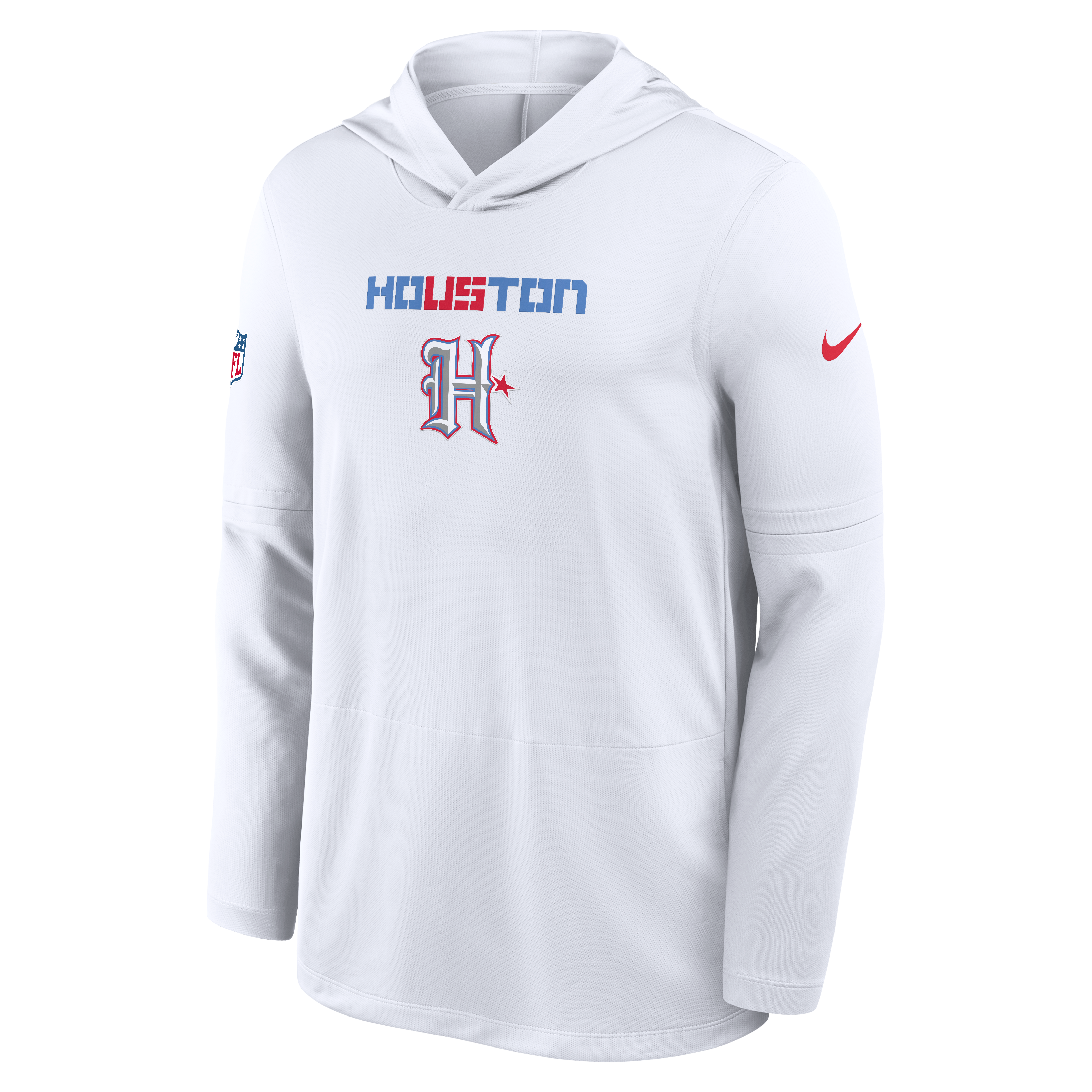 Men's Nike White Houston Texans 2026 Rivalries Collection Sideline Lightweight Hooded Long Sleeve Top