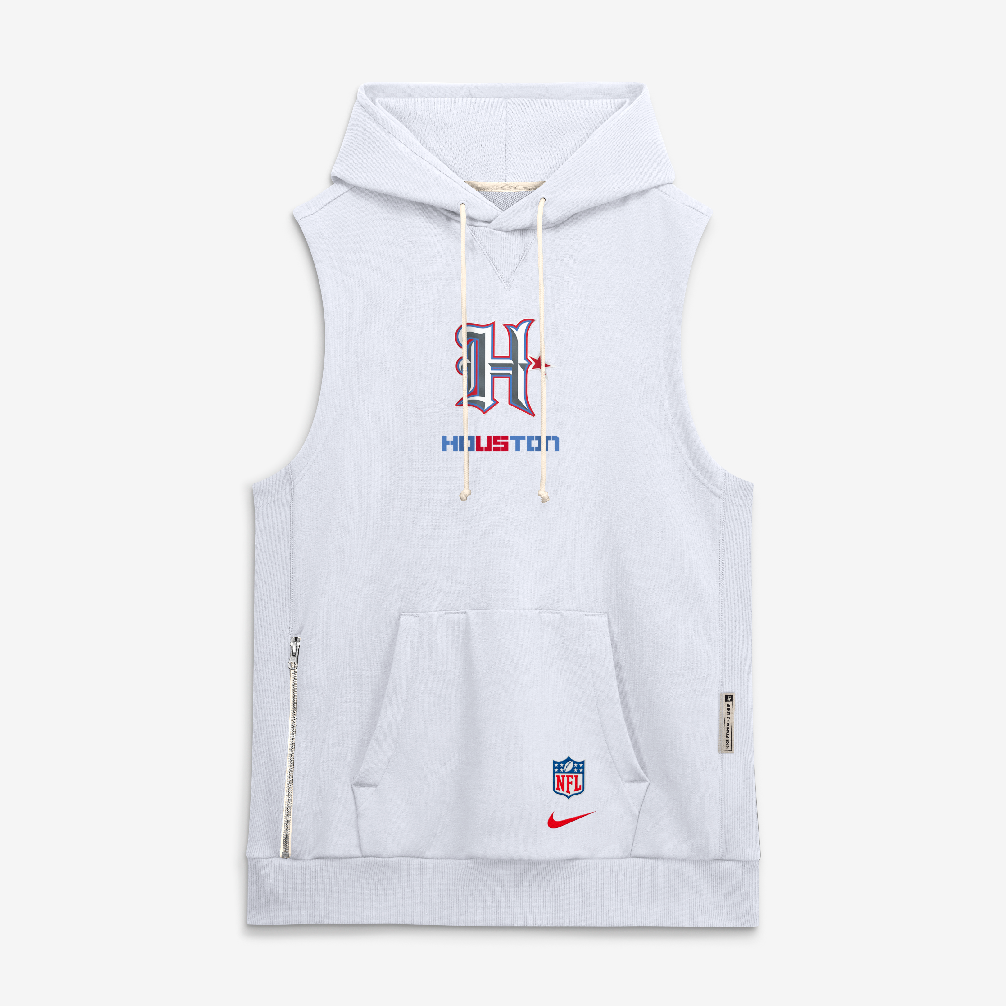 Men's Nike  White Houston Texans 2026 Rivalries Collection Sideline Sleeveless Fleece Hoodie