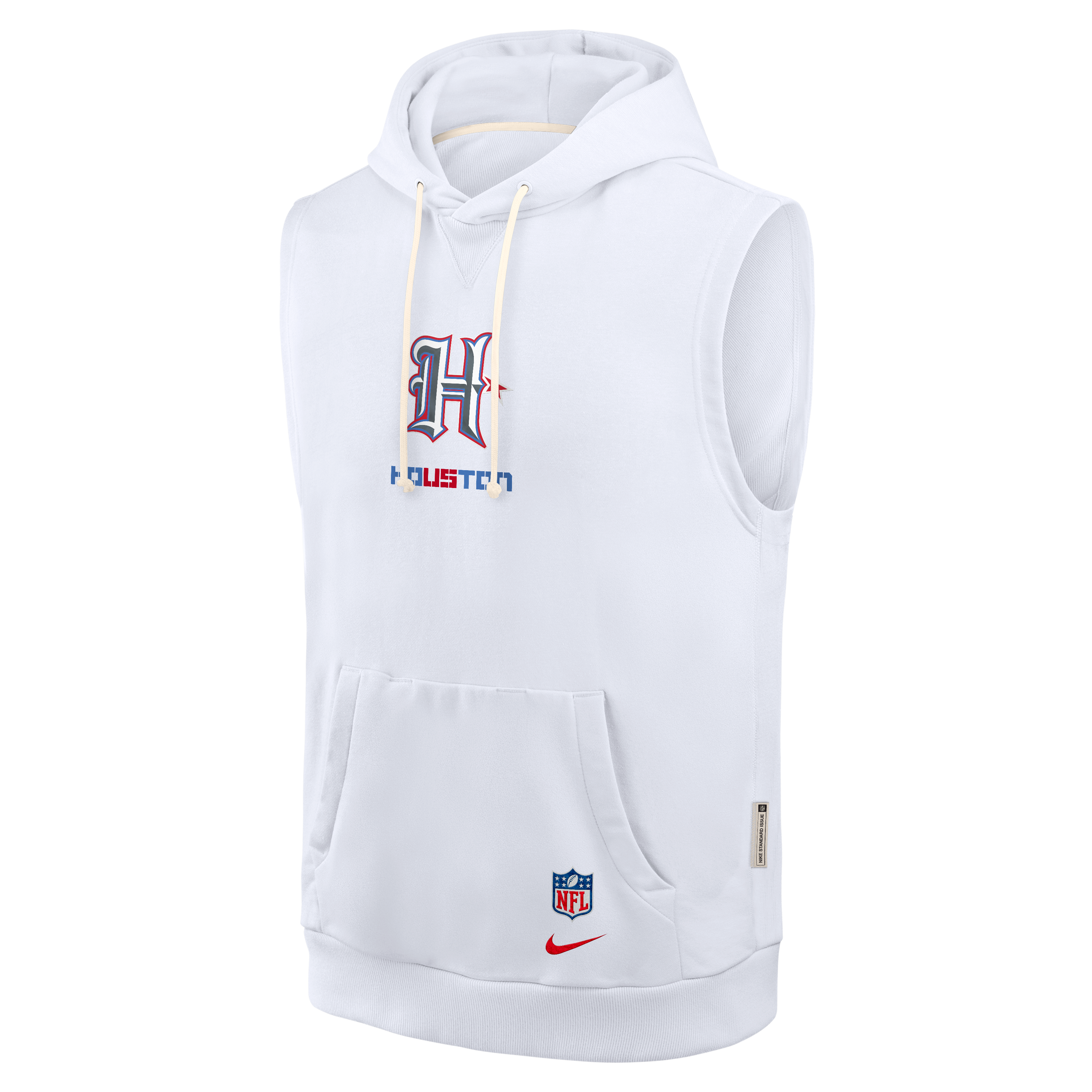 Men's Nike  White Houston Texans 2026 Rivalries Collection Sideline Sleeveless Fleece Hoodie