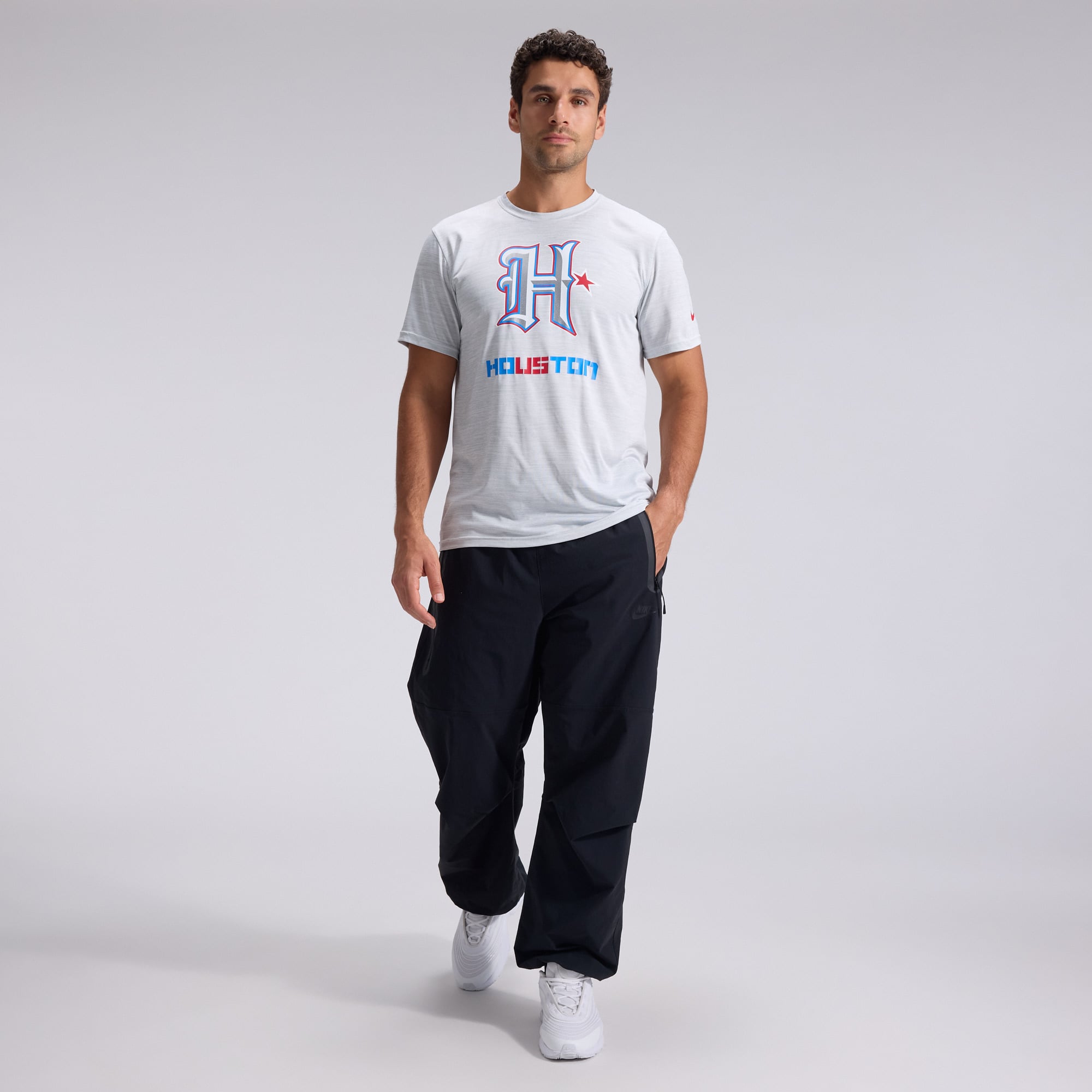T-shirt Nike Sideline Velocity blanc pour homme, collection Houston Texans 2026 Rivalries