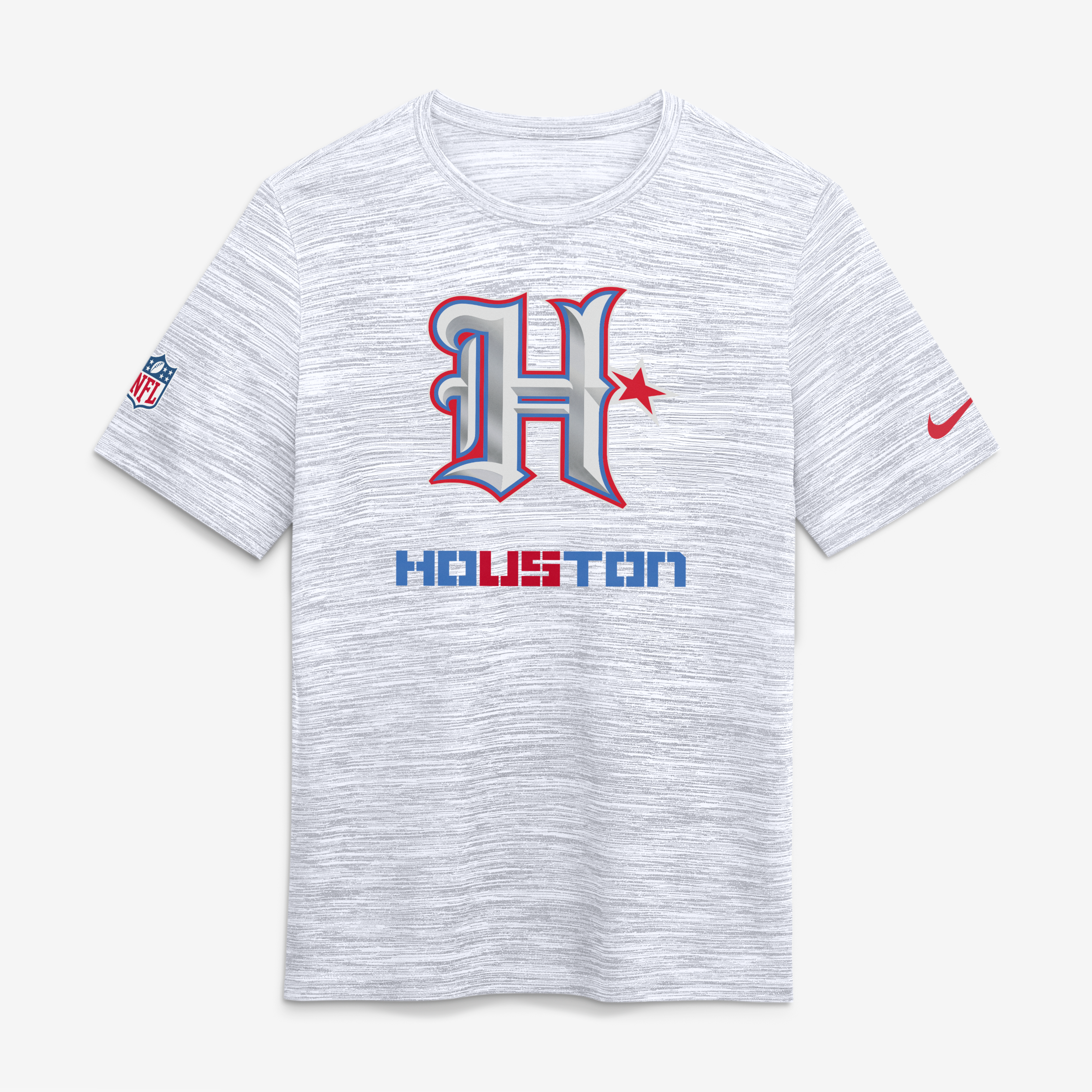 T-shirt Nike Sideline Velocity blanc pour homme, collection Houston Texans 2026 Rivalries