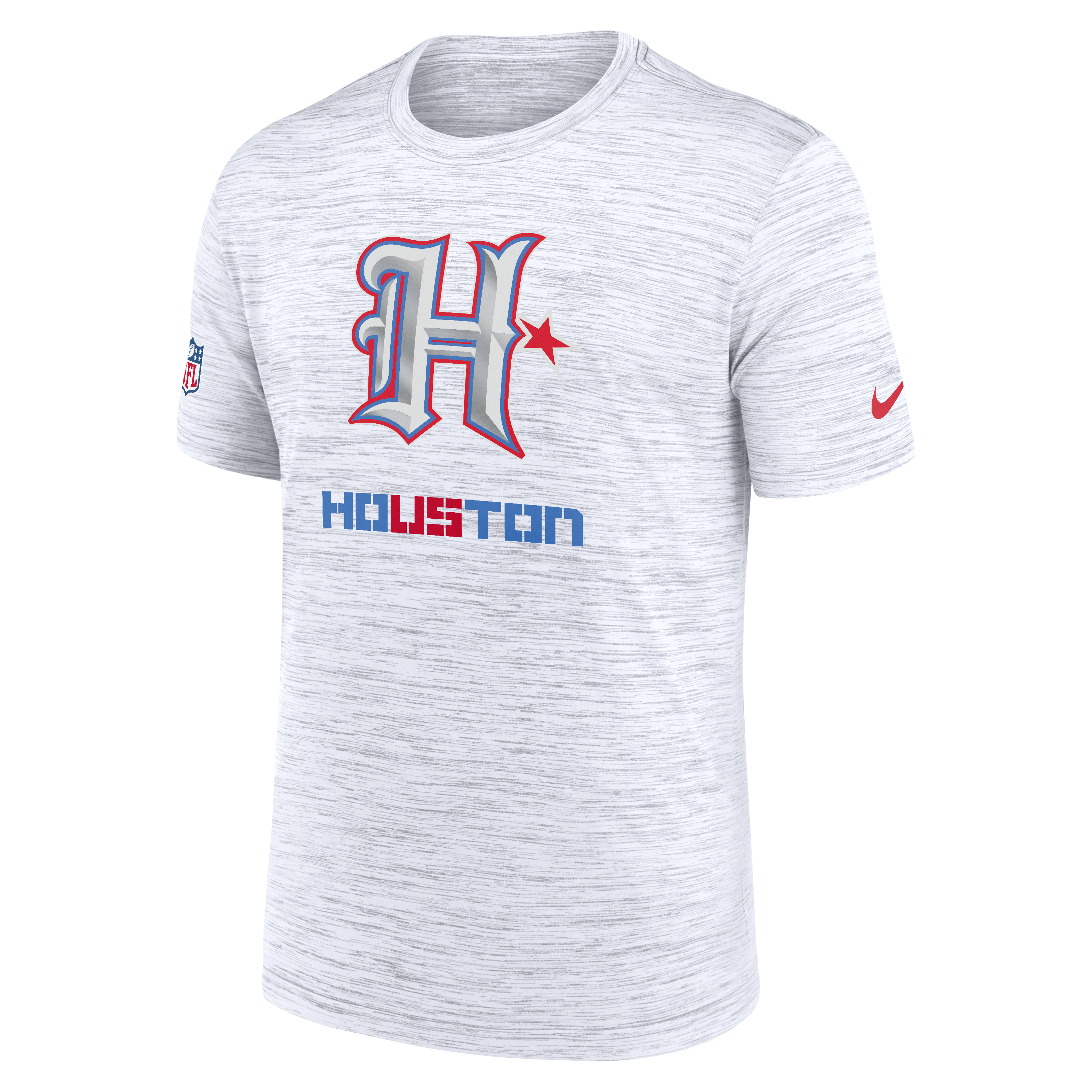 T-shirt Nike Sideline Velocity blanc pour homme, collection Houston Texans 2026 Rivalries