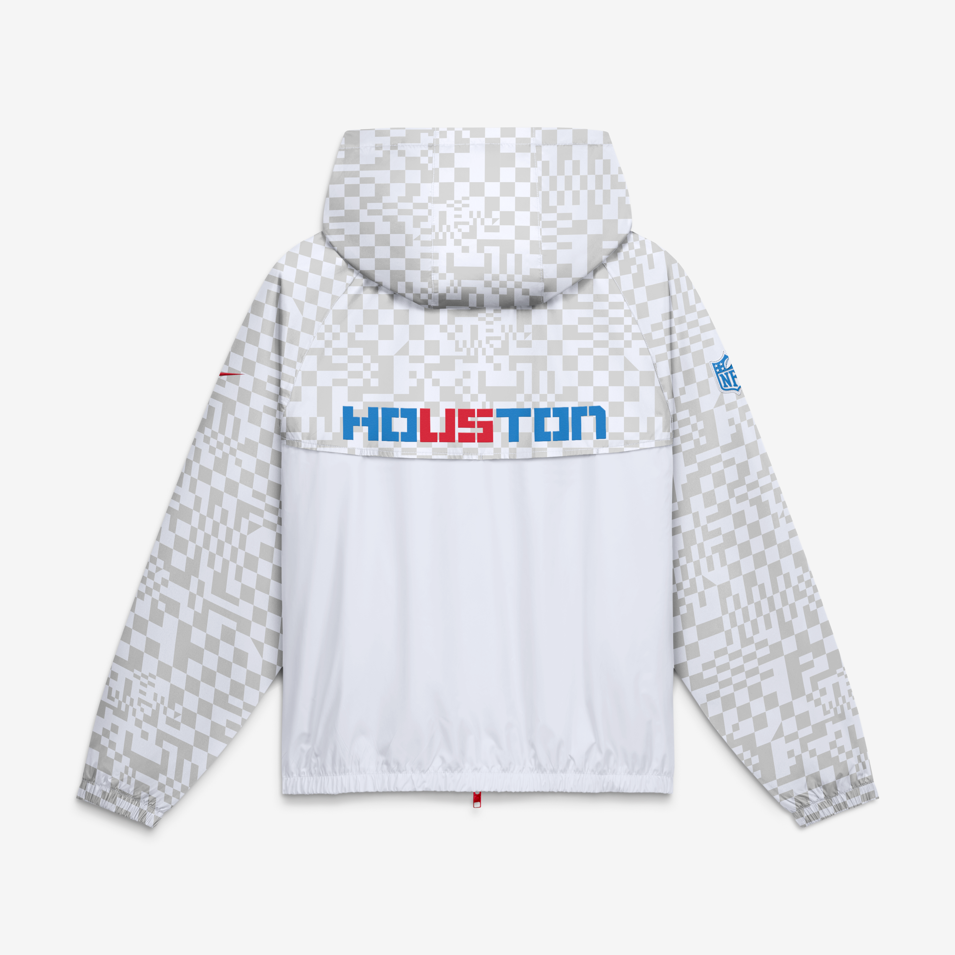 Veste coupe-vent zippée Nike blanche pour homme, collection Houston Texans 2026 Rivalries.