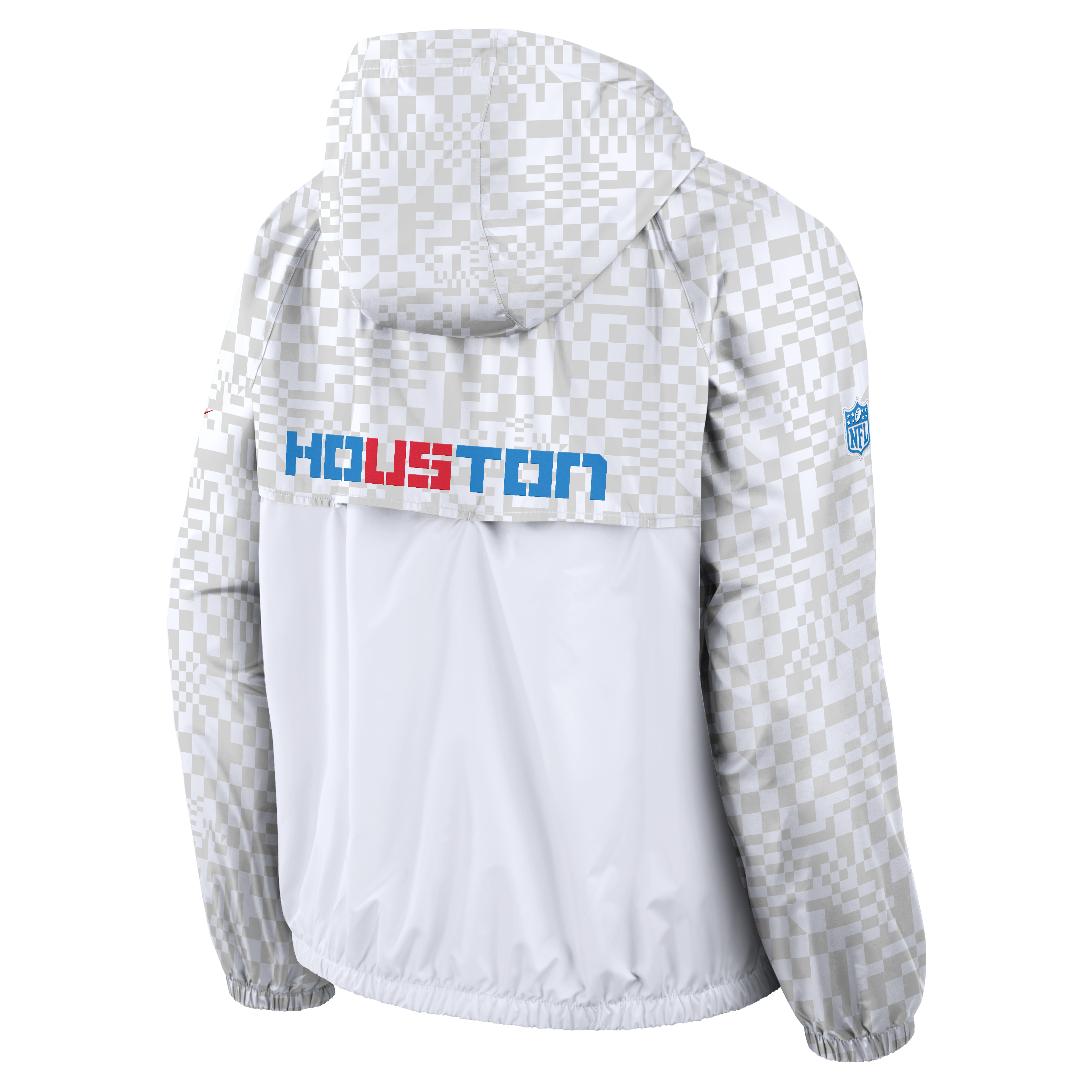 Veste coupe-vent zippée Nike blanche pour homme, collection Houston Texans 2026 Rivalries.