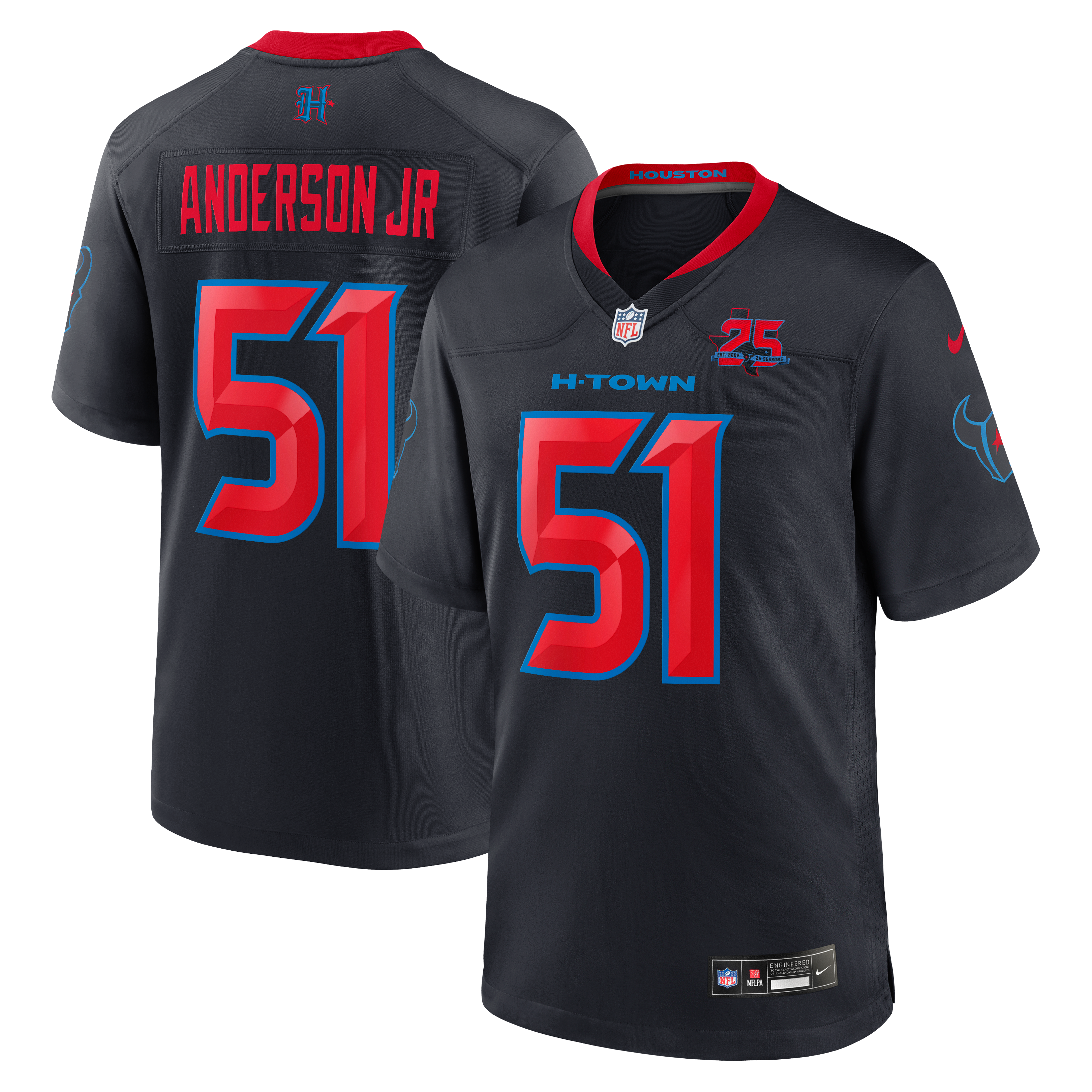 Maillot de match Nike Will Anderson Jr. bleu marine des Houston Texans, saison alternative 25