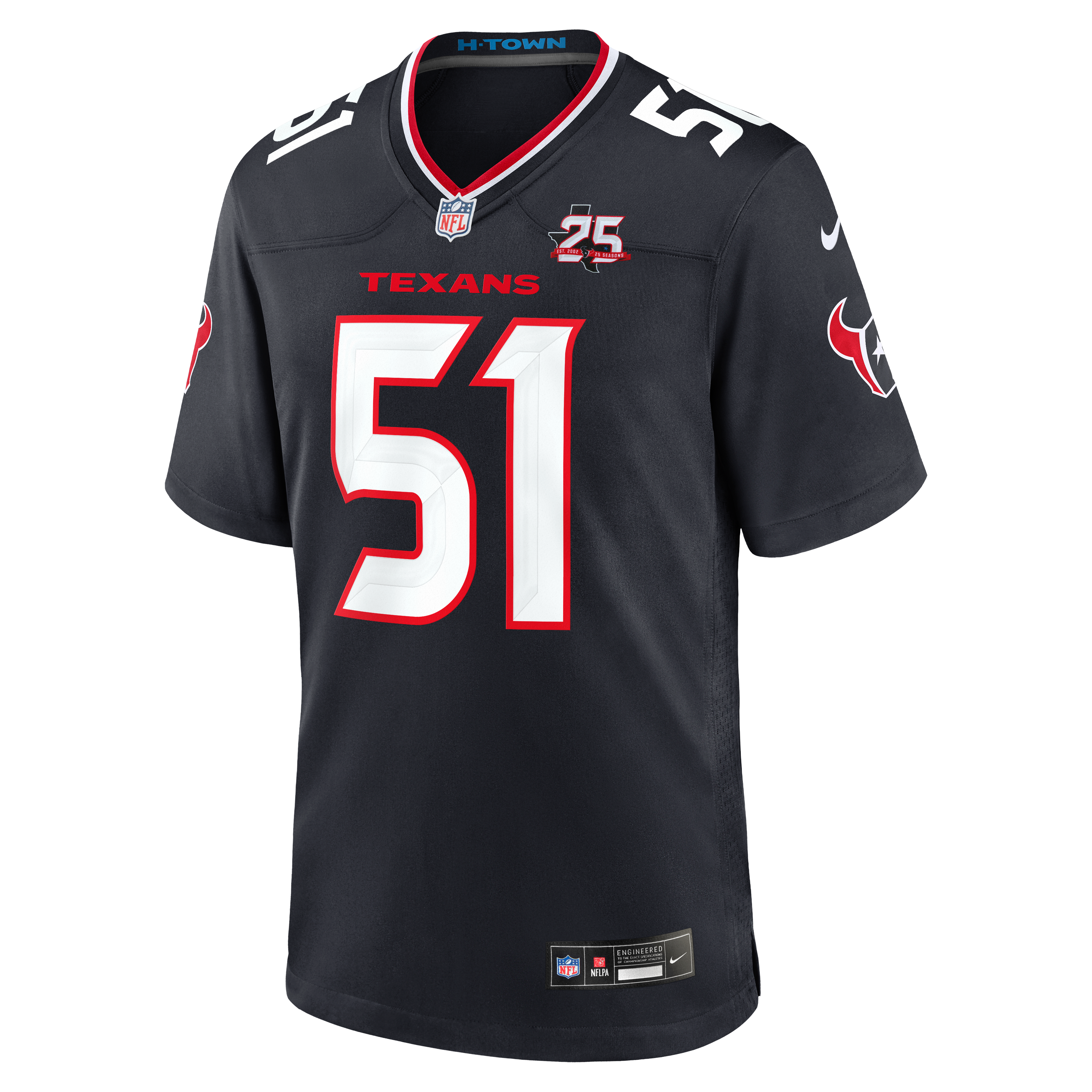 Maillot de match Nike Will Anderson Jr. bleu marine des Houston Texans pour la 25e saison (homme)