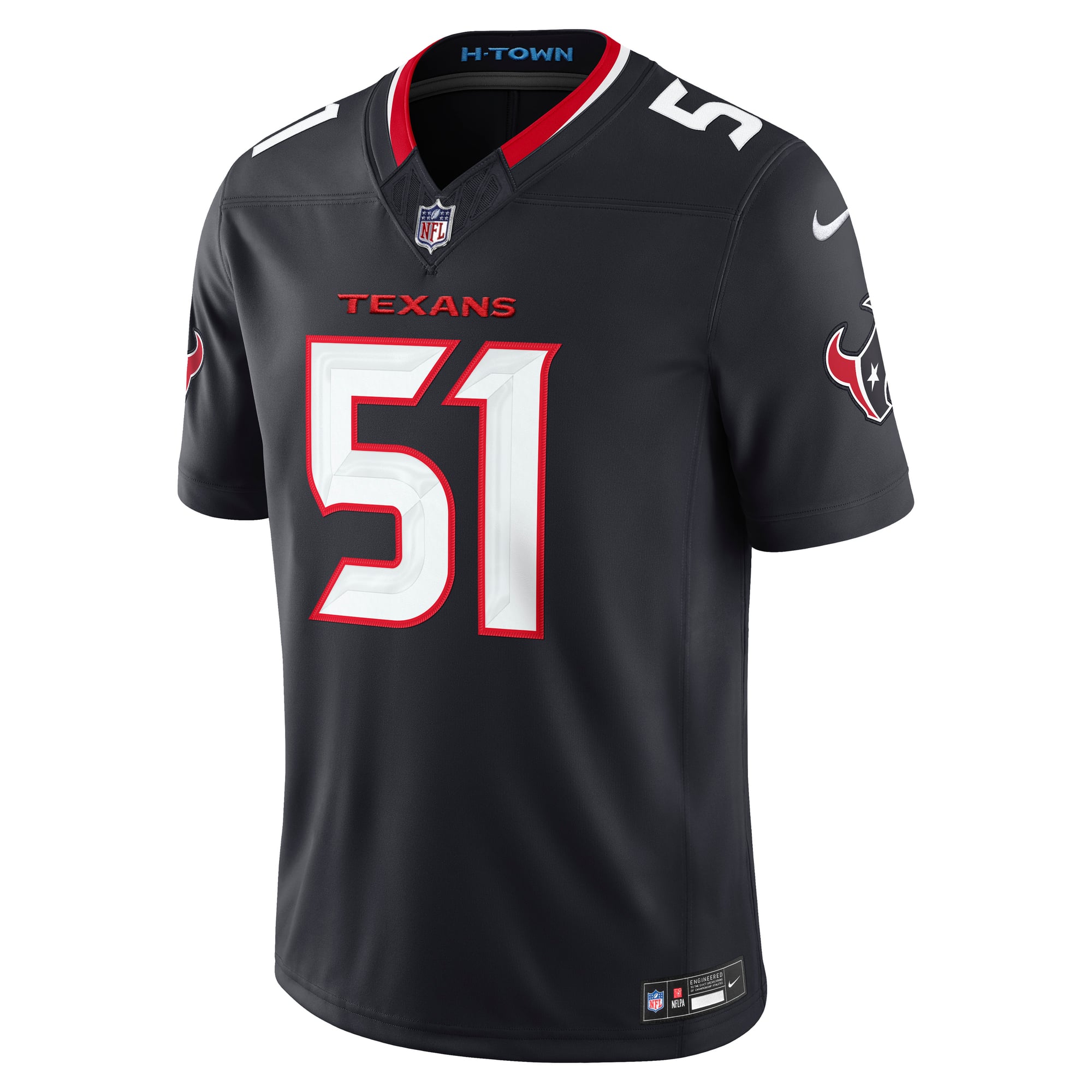 Maillot Nike Will Anderson Jr. bleu marine Houston Texans Team Vapor F.U.S.E. édition limitée cousue