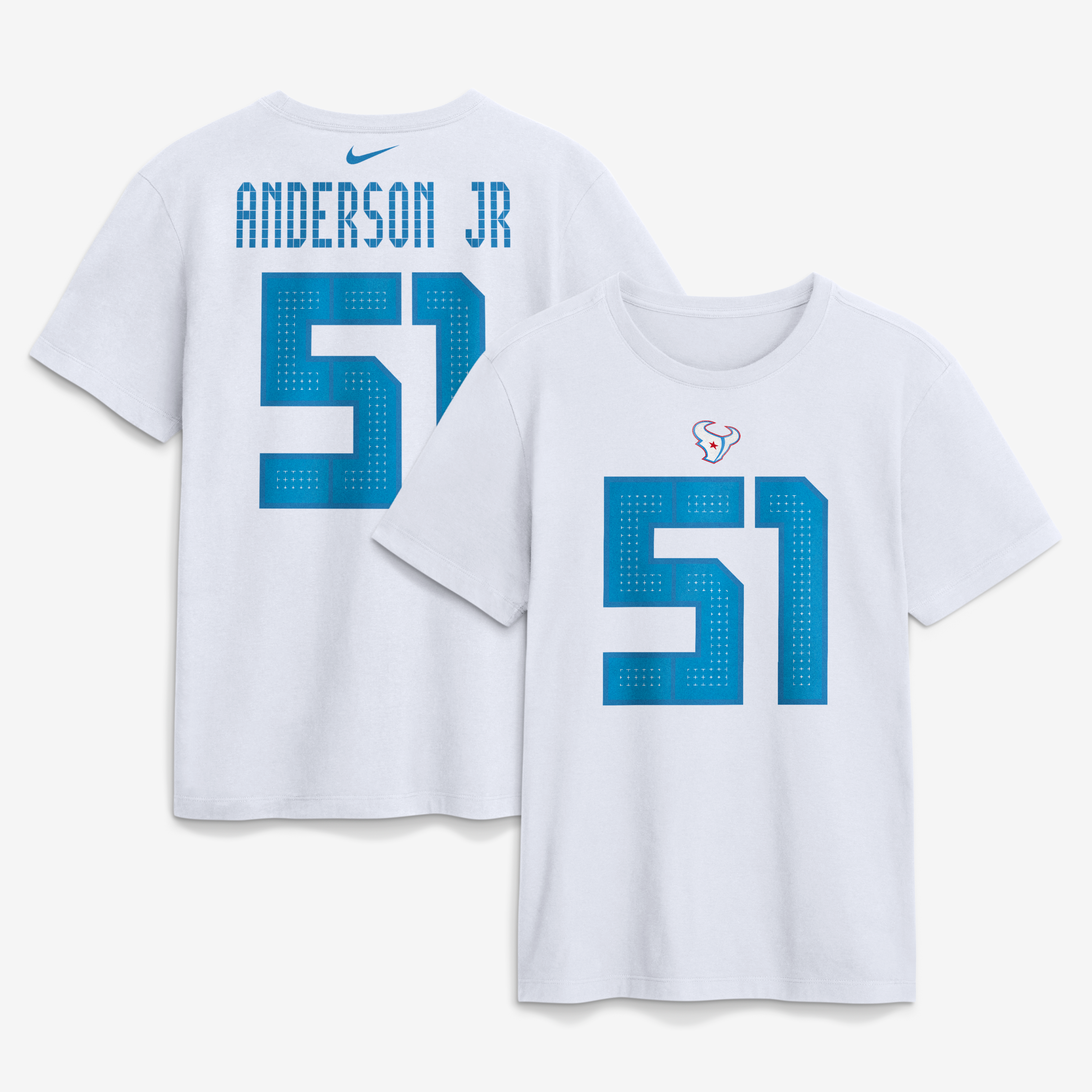Men's Nike Will Anderson Jr. White Houston Texans 2026 Rivalries Collection Player Name & Number T-Shirt