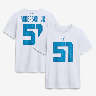 Will Anderson Jr. Houston Texans Nike 2026 Rivalries Collection Player Name & Number T-Shirt - White