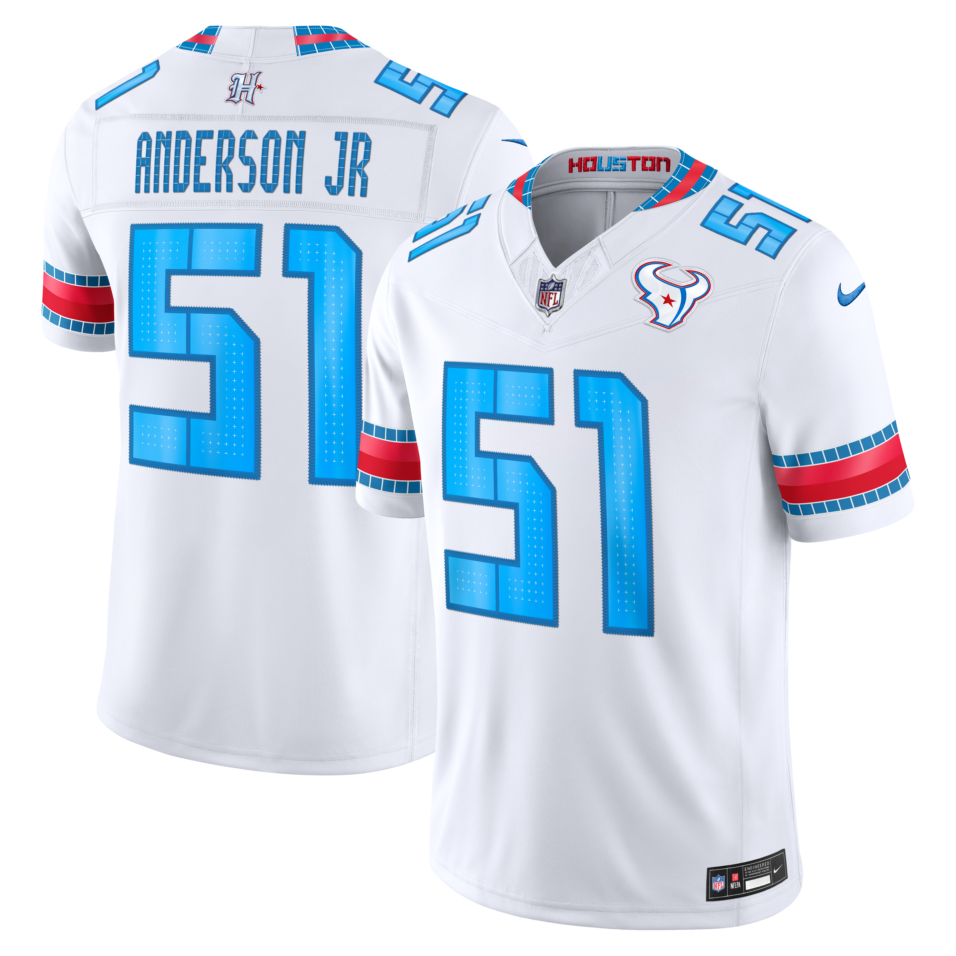 Men's Nike Will Anderson Jr. White Houston Texans 2026 Rivalries Collection Stitched Limited Jersey
