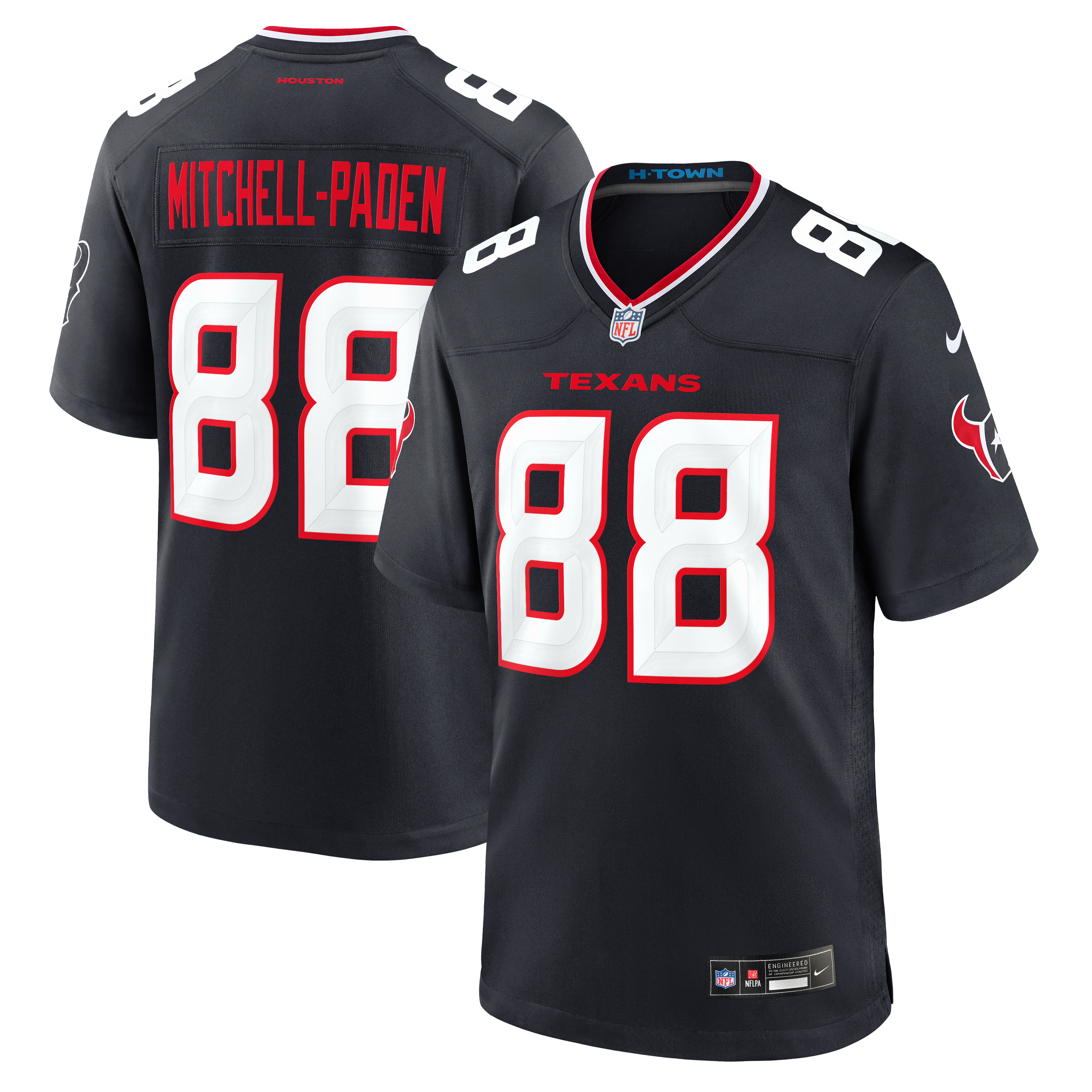 Men's Nike Zaire Mitchell-Paden Navy Houston Texans Team Game Jersey