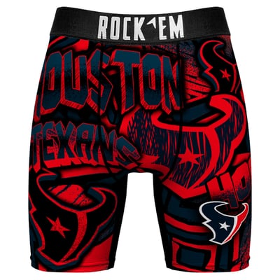  Houston Texans Rock Em Socks Sketched Out Boxer Briefs - Navy