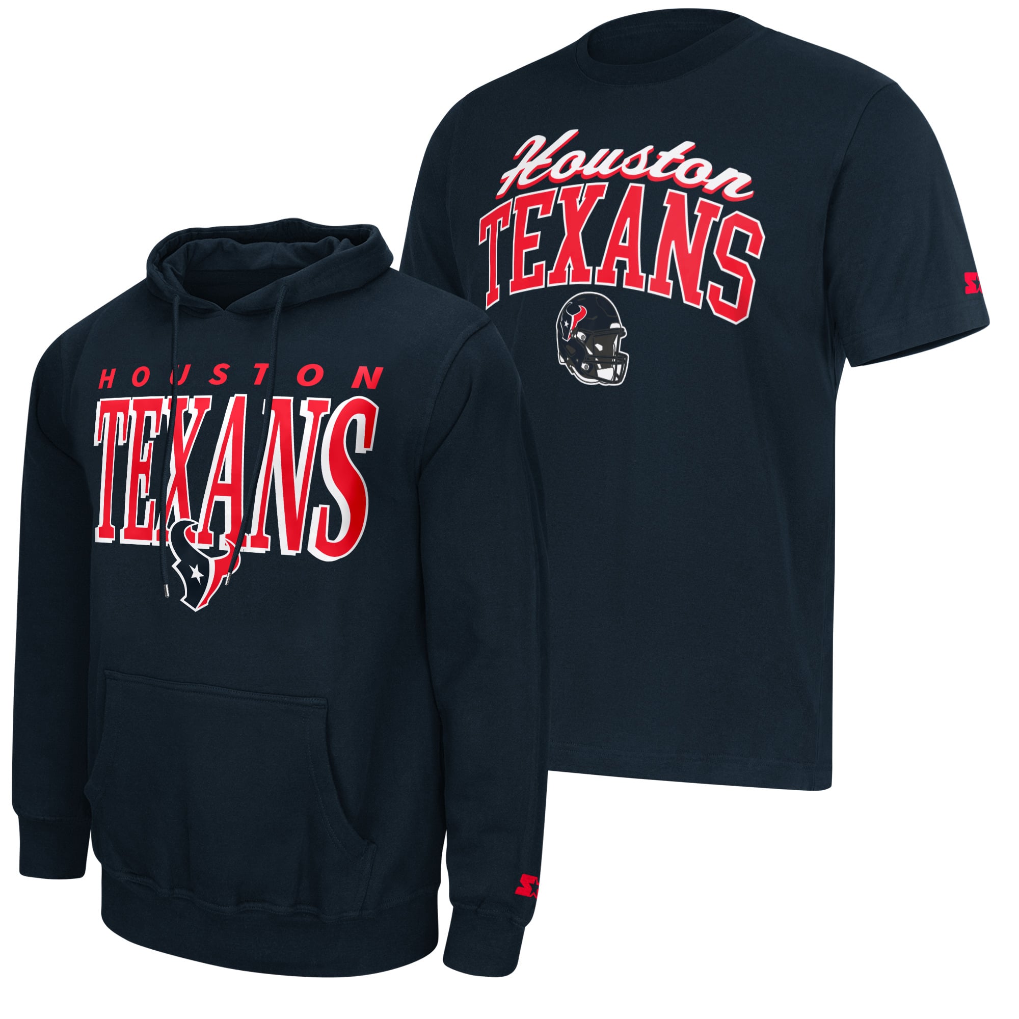 Ensemble t-shirt et sweat à capuche Starter bleu marine avec logo des Houston Texans pour homme