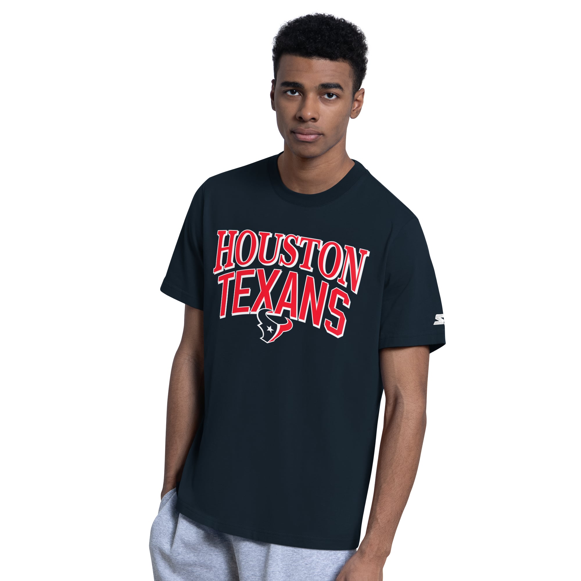 Lot de deux t-shirts à logo Houston Texans, bleu marine/gris chiné, la marque Starter, pour homme