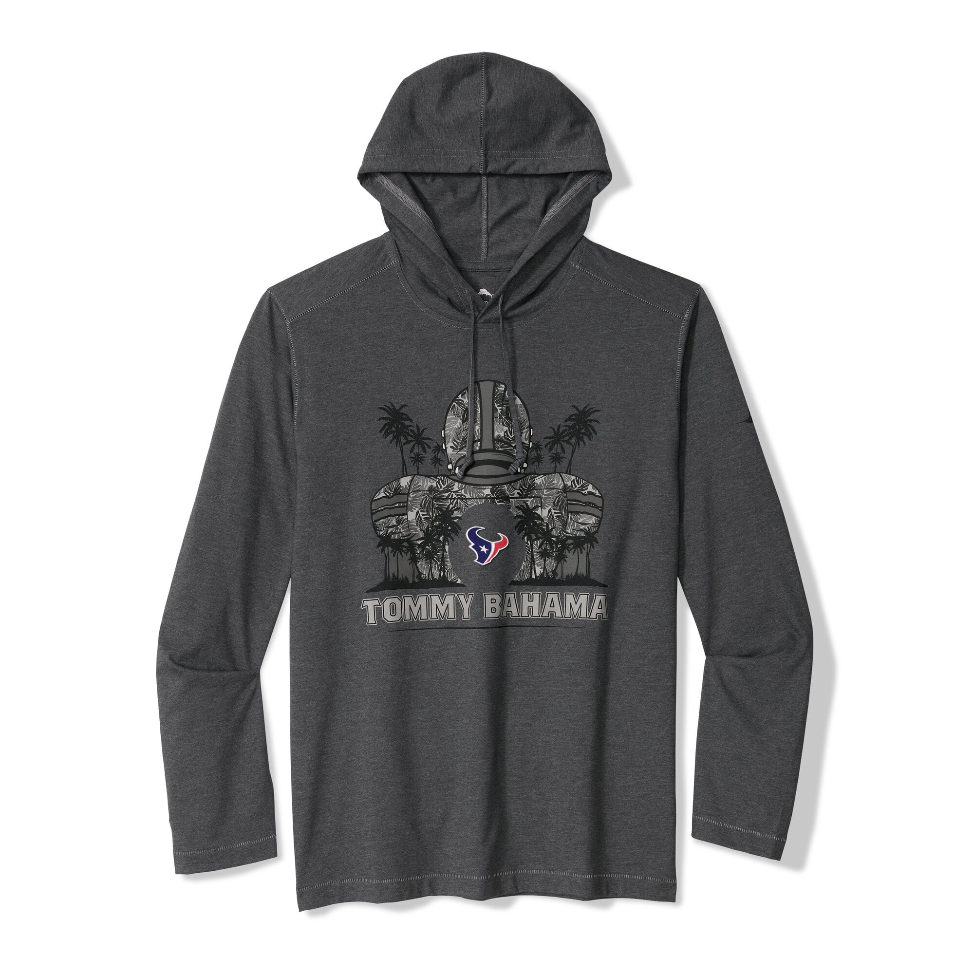 Men's Tommy Bahama Black Houston Texans Backfield Bay Pullover Hoodie