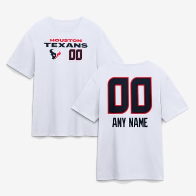 Houston Texans  Touchdown Wordmark Personalized Name & Number T-Shirt - White