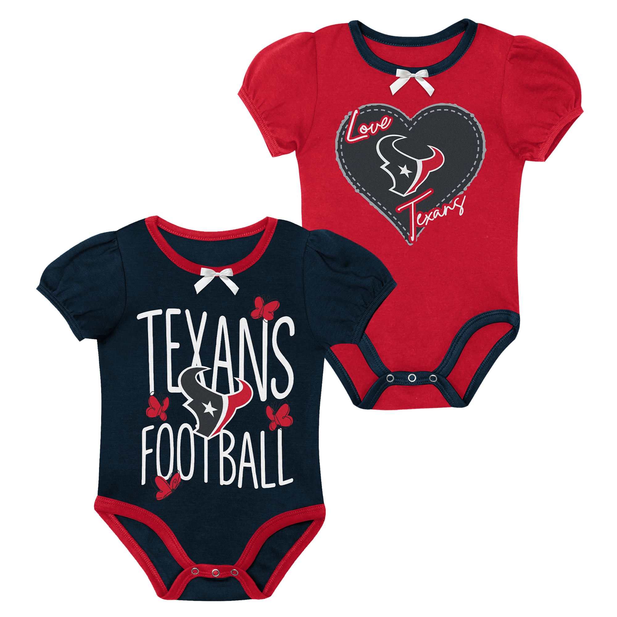 Newborn & Infant Outerstuff Navy/Red Houston Texans Star Power Two-Piece Bodysuit Set