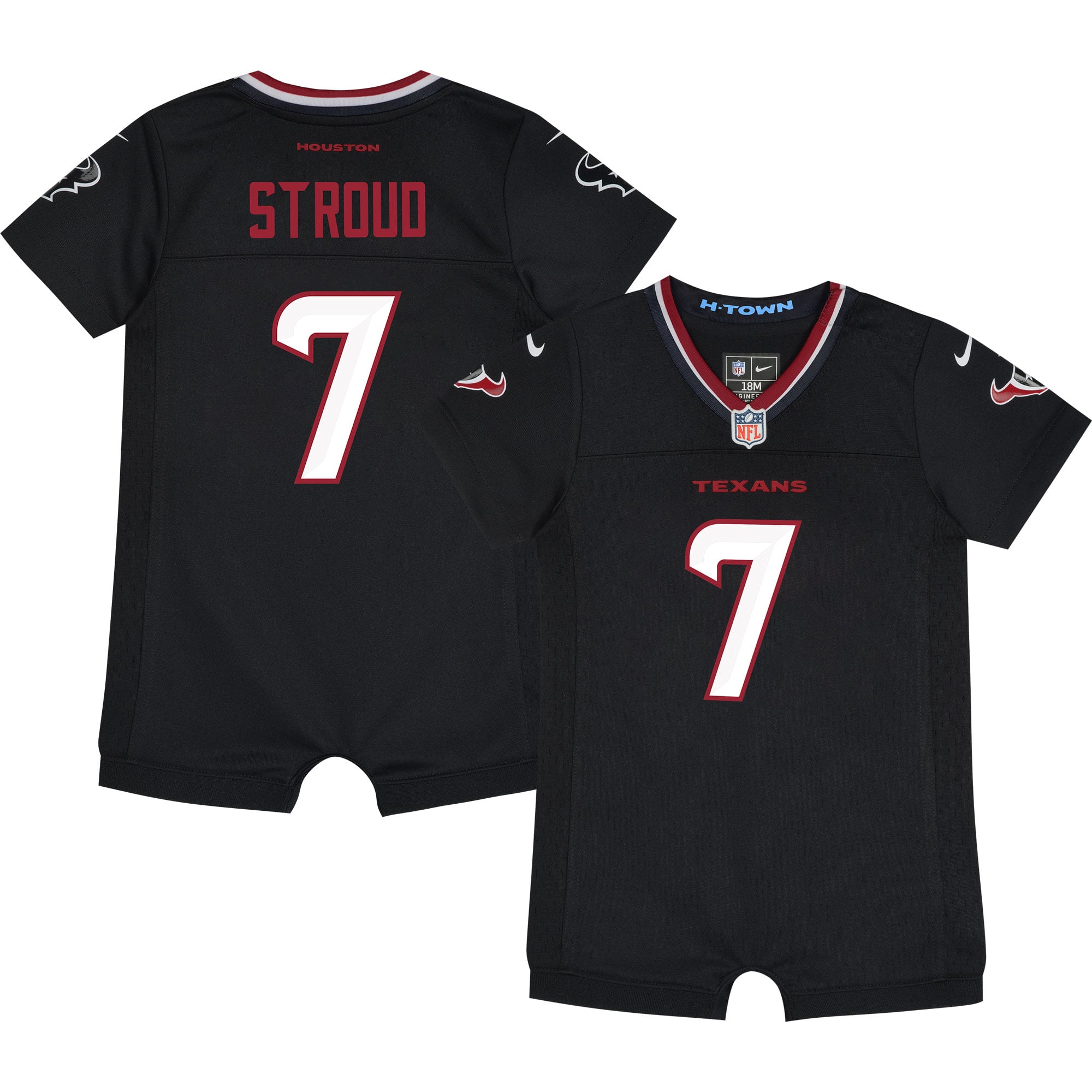 Newborn Nike C.J. Stroud Navy Houston Texans Romper Game Jersey