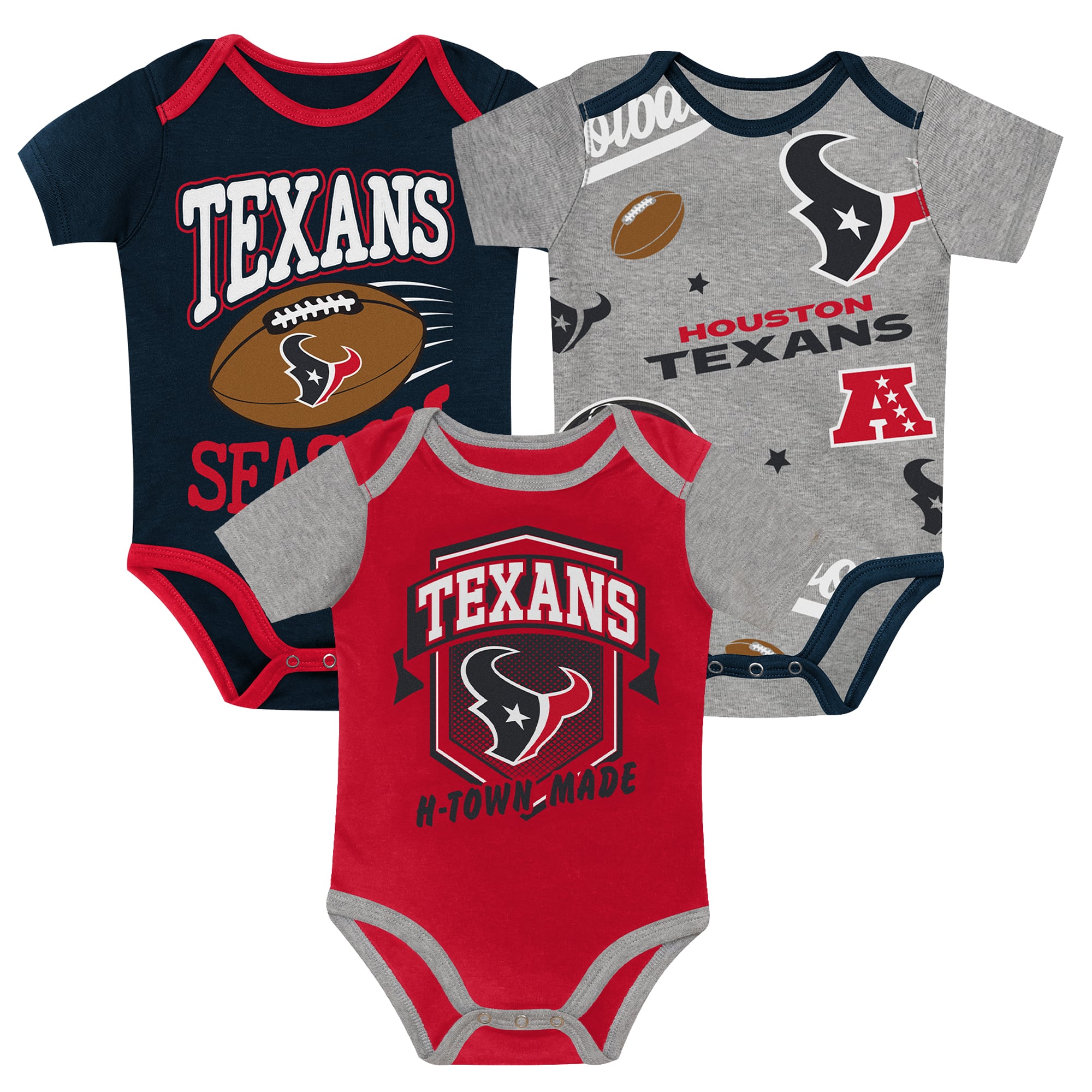 Newborn Outerstuff Houston Texans First Round Pick Three-Piece Bodysuit Set
