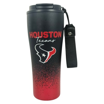 Houston Texans Pegasus 20oz Splatter Script Stainless Steel ProSip Coffee Cup with Strap