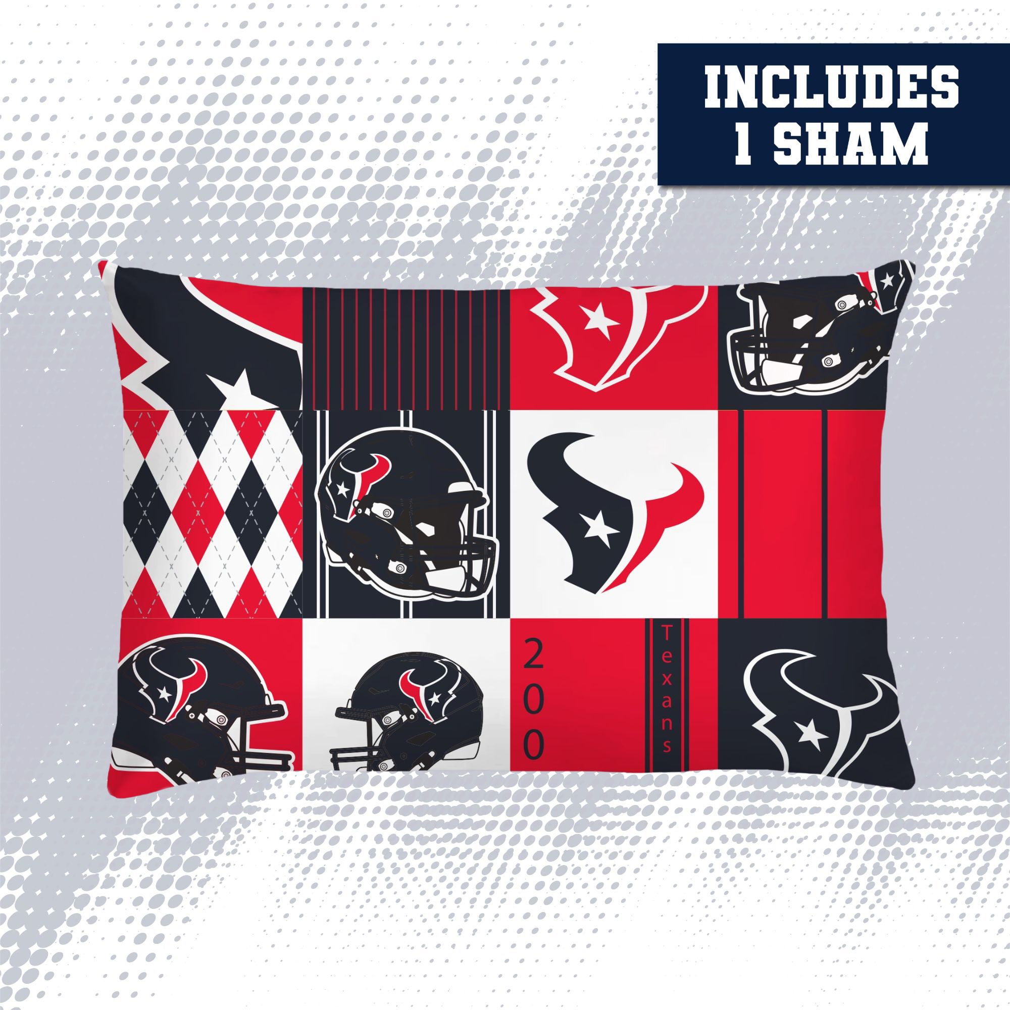 Ensemble de literie deux pièces Pegasus Houston Texans Patchwork Plaid Twin/Twin XL