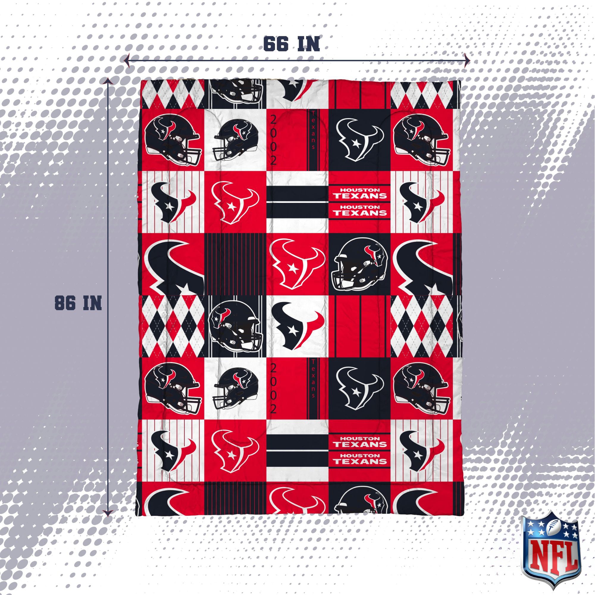 Ensemble de literie deux pièces Pegasus Houston Texans Patchwork Plaid Twin/Twin XL