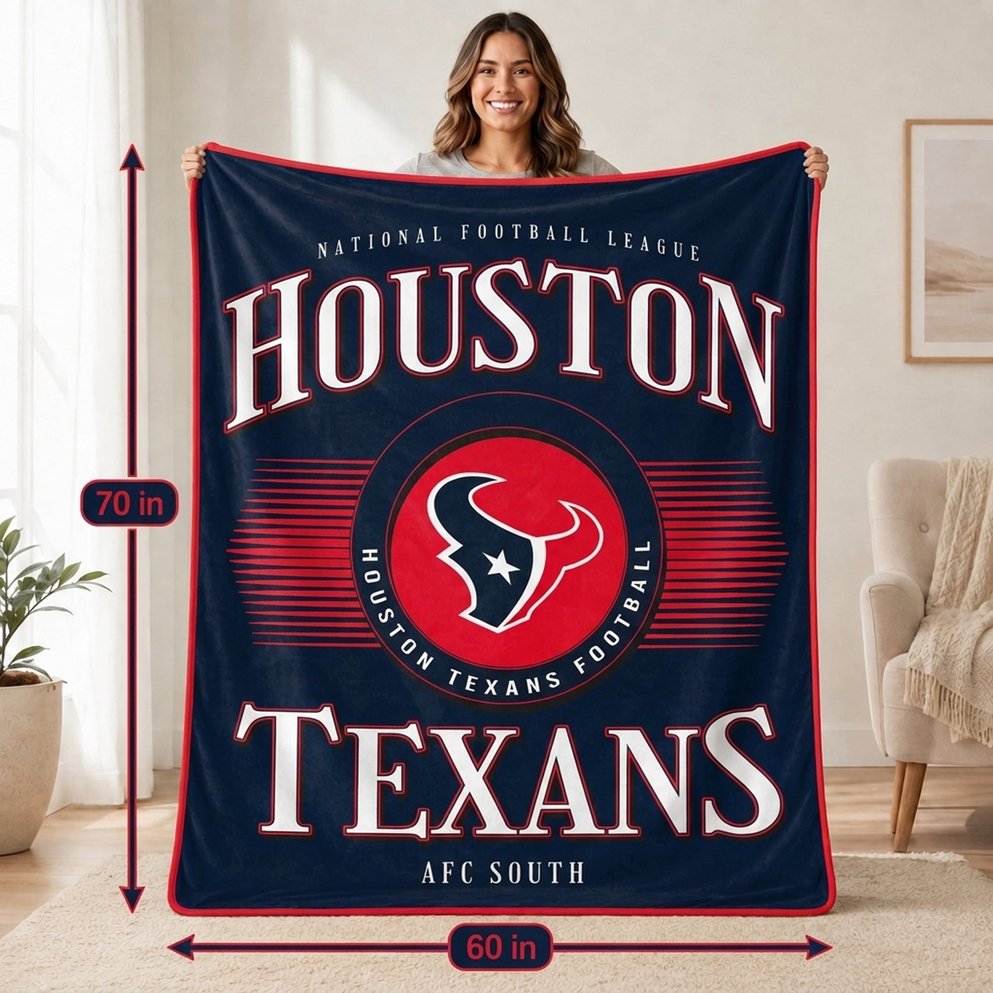 Couverture Pegasus Houston Texans Spotlight Arch 60" x 70" ultra douce