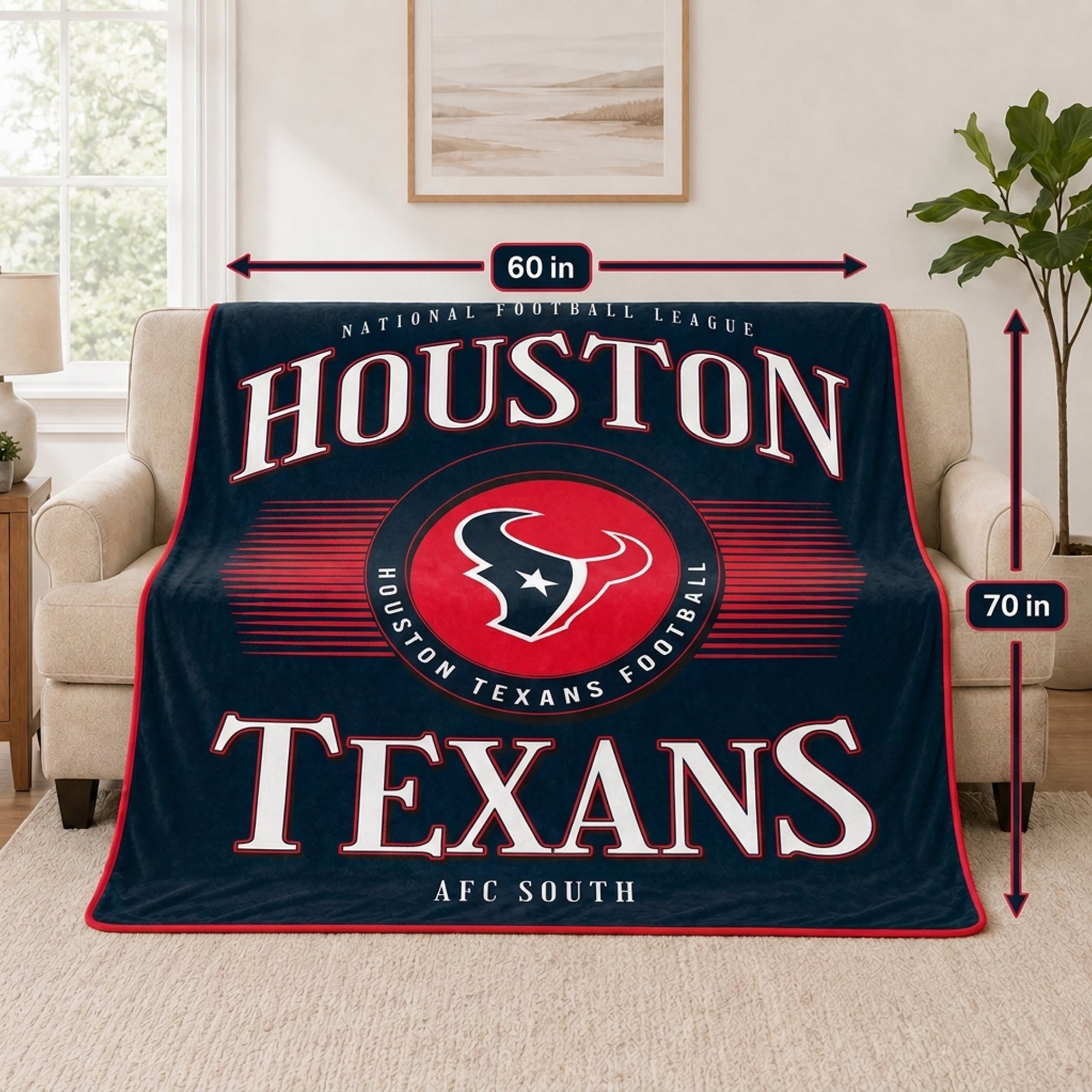Couverture Pegasus Houston Texans Spotlight Arch 60" x 70" ultra douce