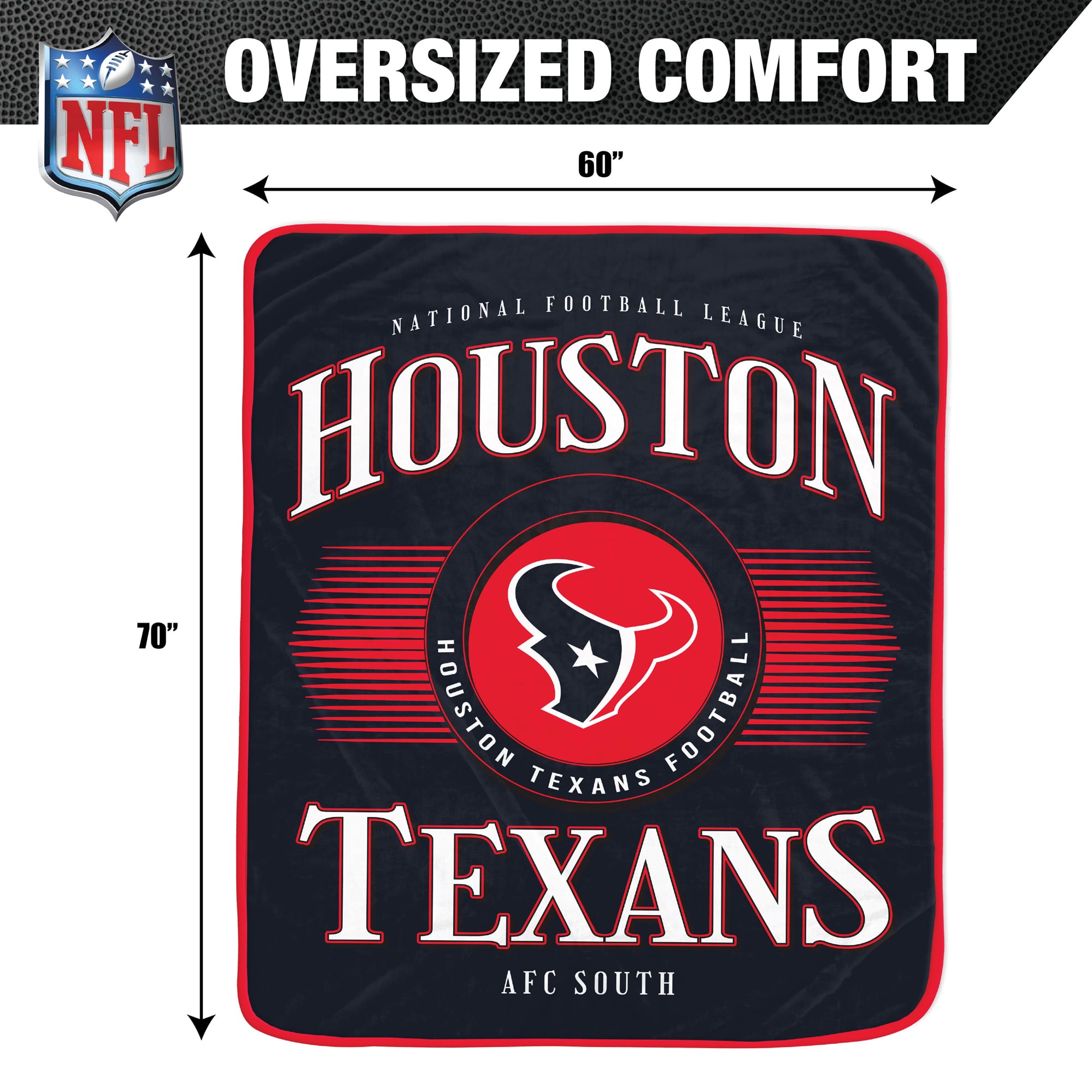 Couverture Pegasus Houston Texans Spotlight Arch 60" x 70" ultra douce