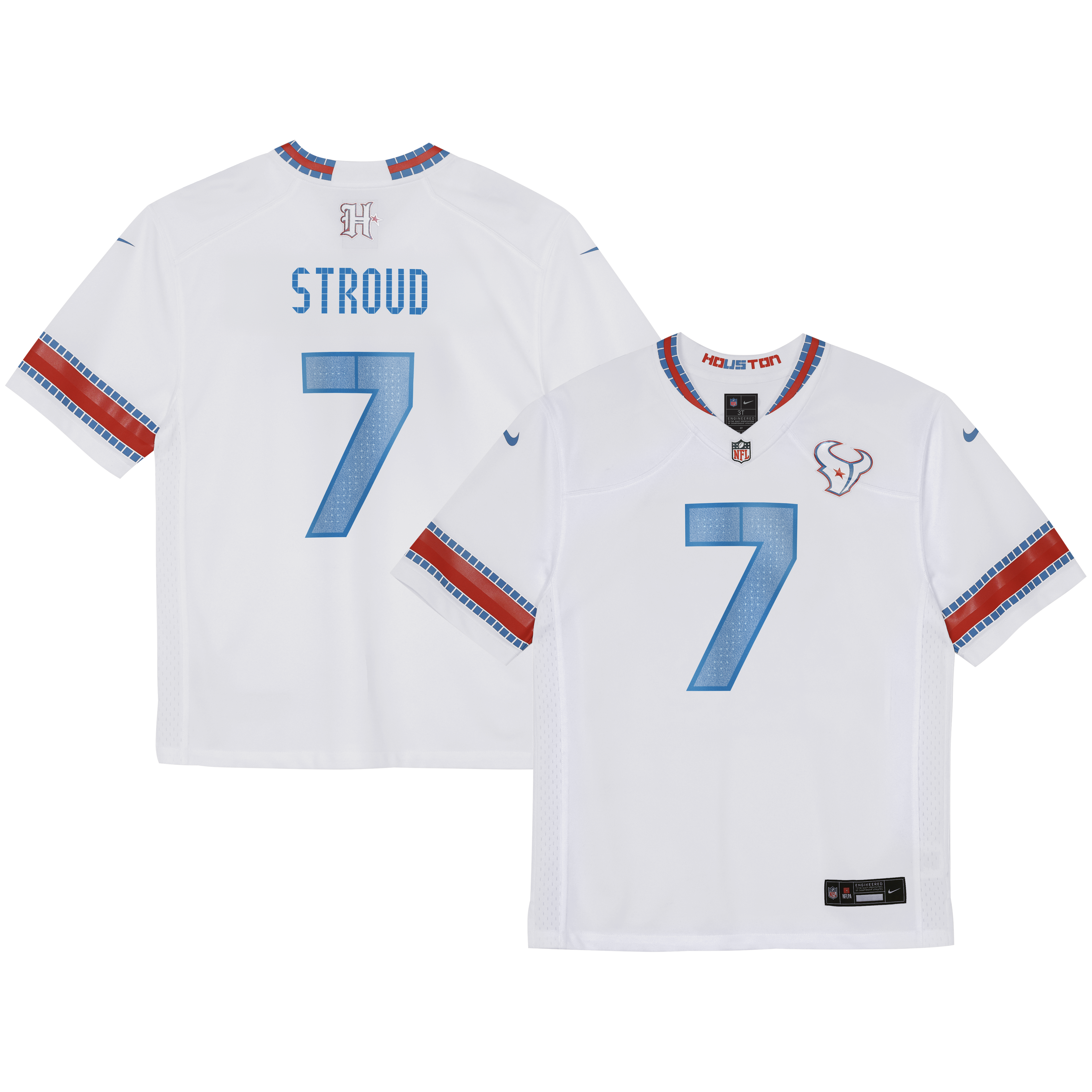 Maillot de match Nike C.J. Stroud blanc Houston Texans Collection Rivalités 2026 pour enfants d'âge préscolaire