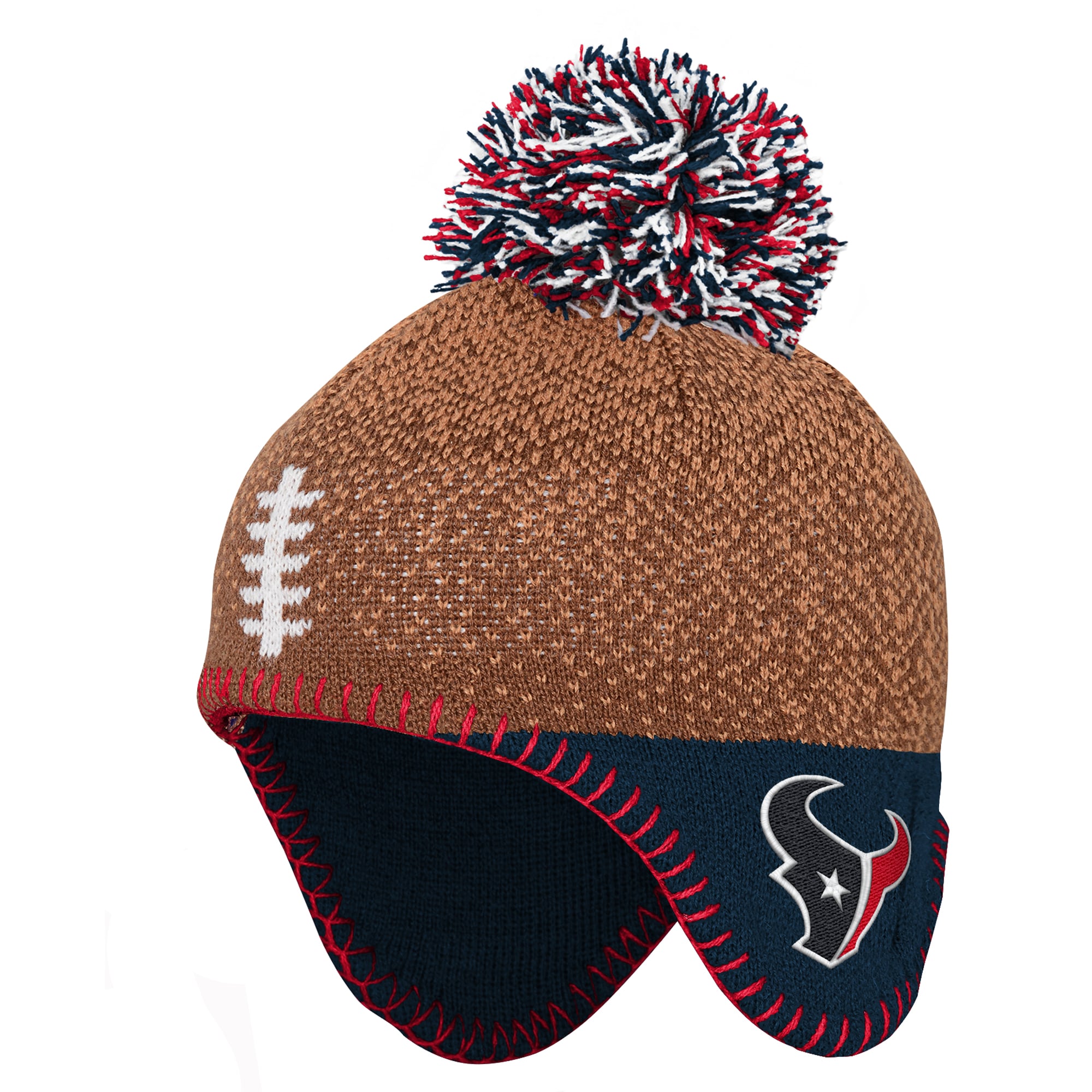 Bonnet tricoté marron Houston Texans pour enfant d'âge préscolaire