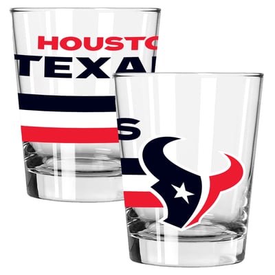 Houston Texans The Memory Company Two-Piece 15oz. Big Stripes Double Old Fashioned Glass Set